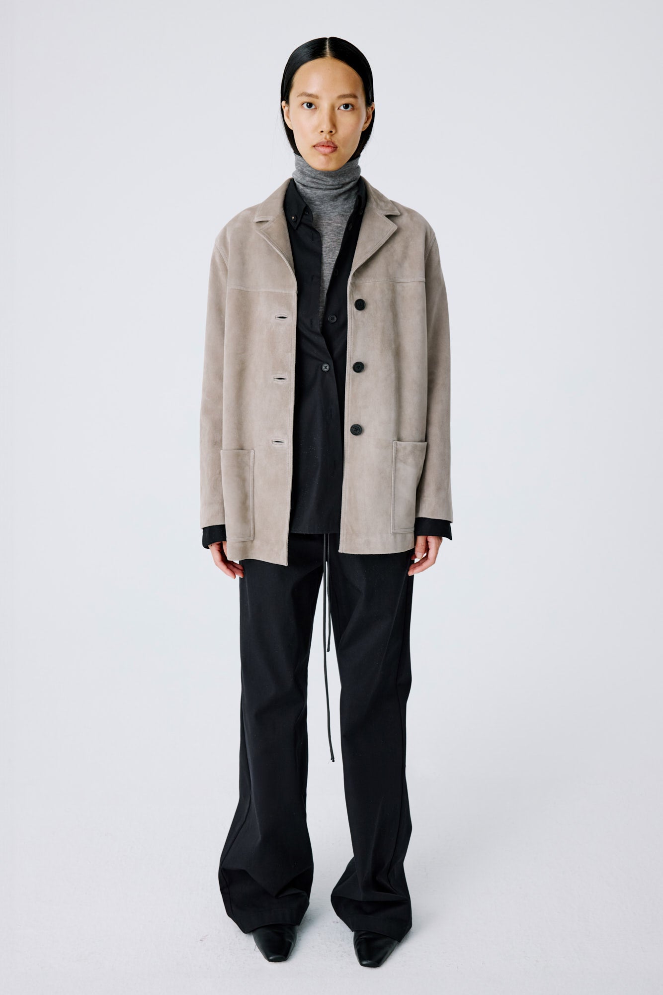 Suede Workwear Jacket - Bamboo Beige