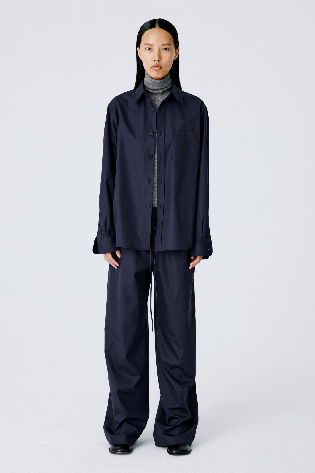 Lounge Pants In Cotton Poplin – Navy