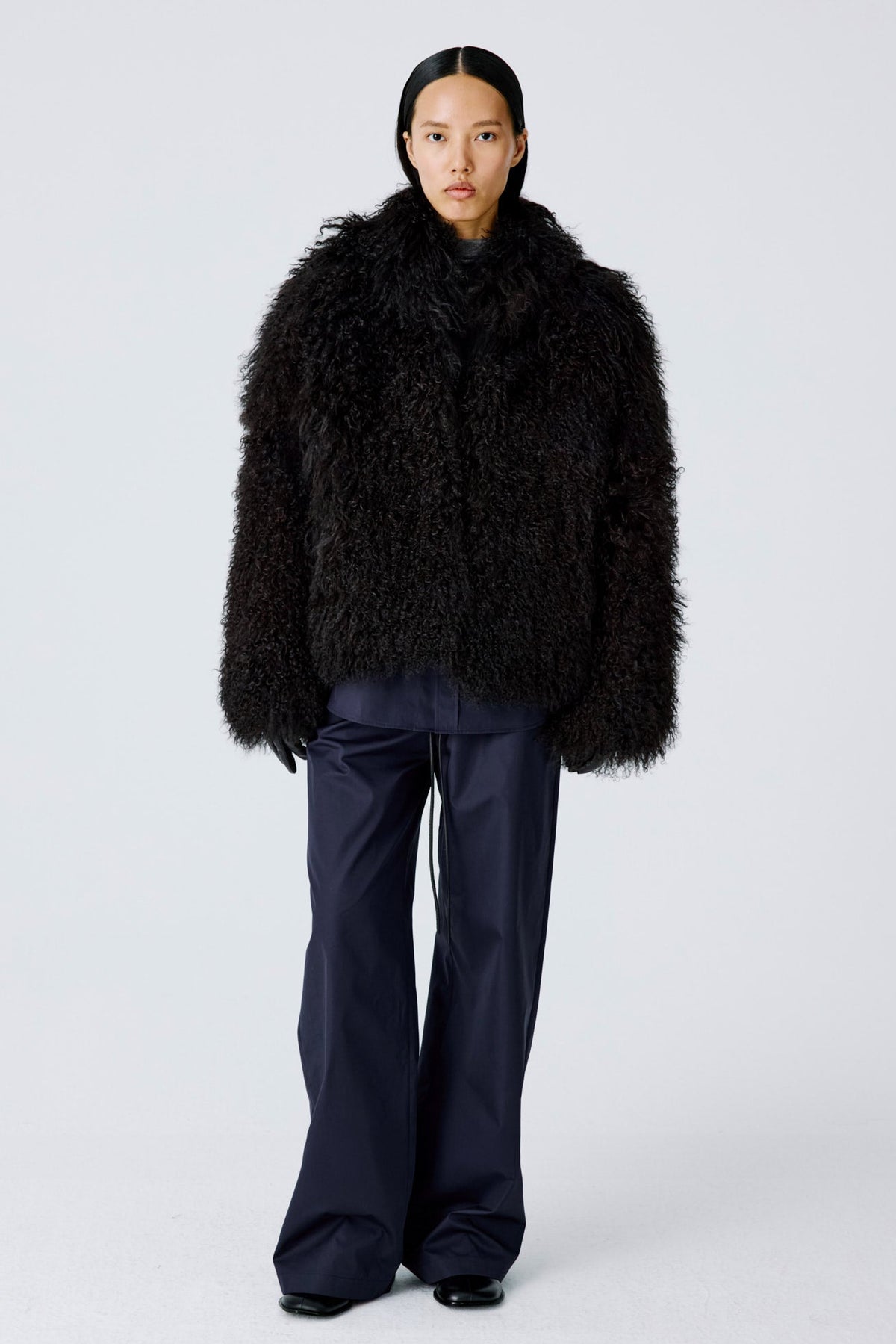 Shaggy Icon Coat | Mongolian Shearling – Dark Chocolate