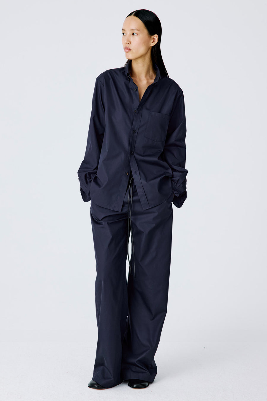 Divine Shirt | Cotton Poplin – Navy