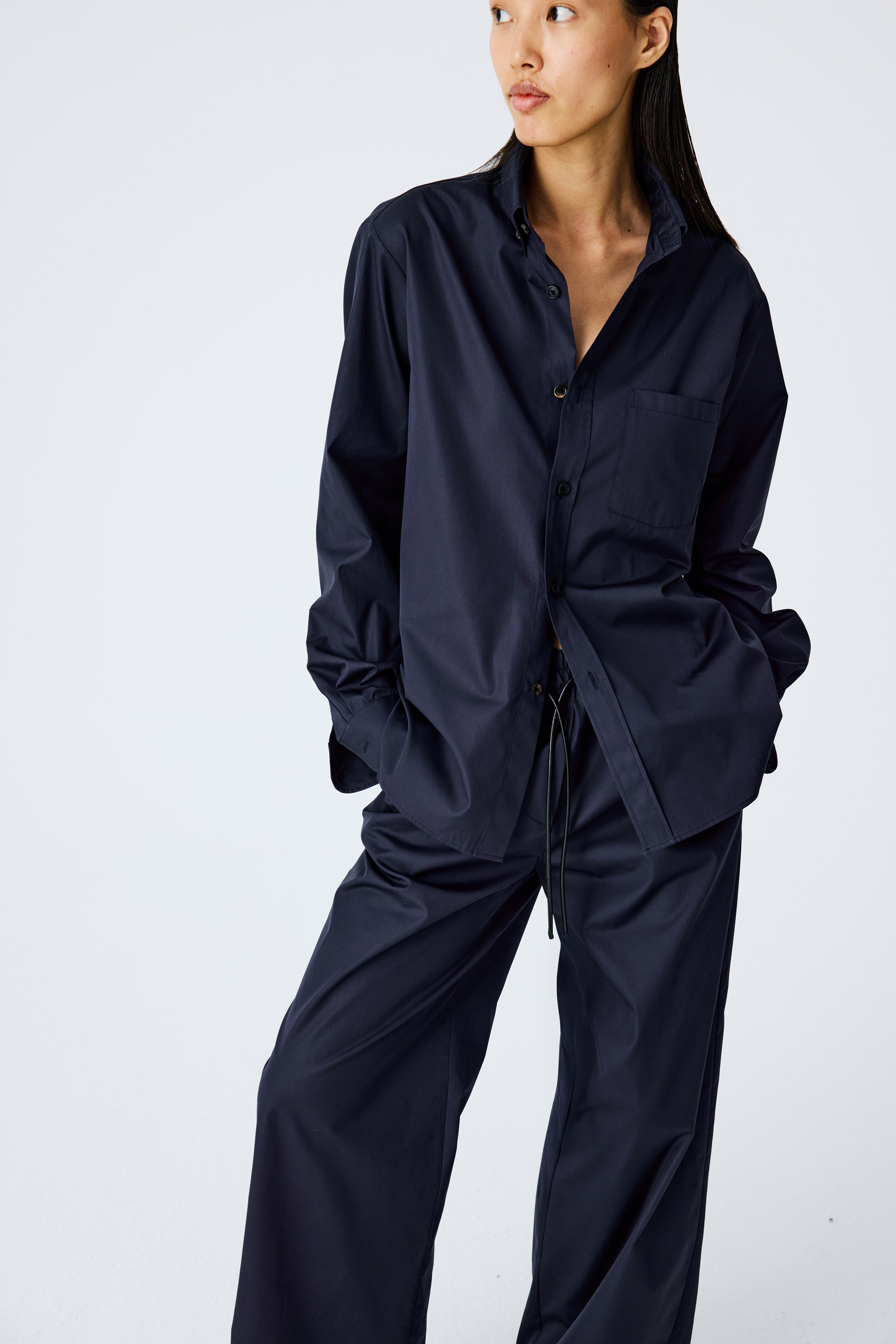 Divine Shirt Organic Cotton Poplin - Navy