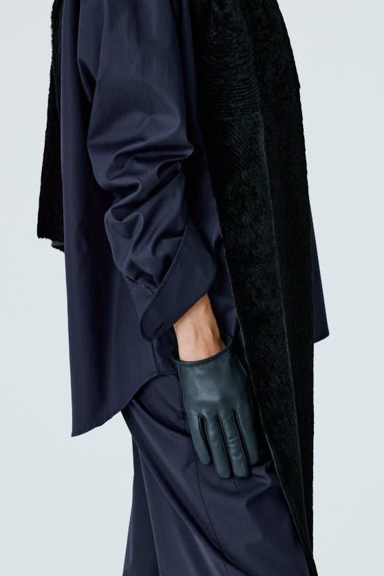 Leather Gloves - Navy