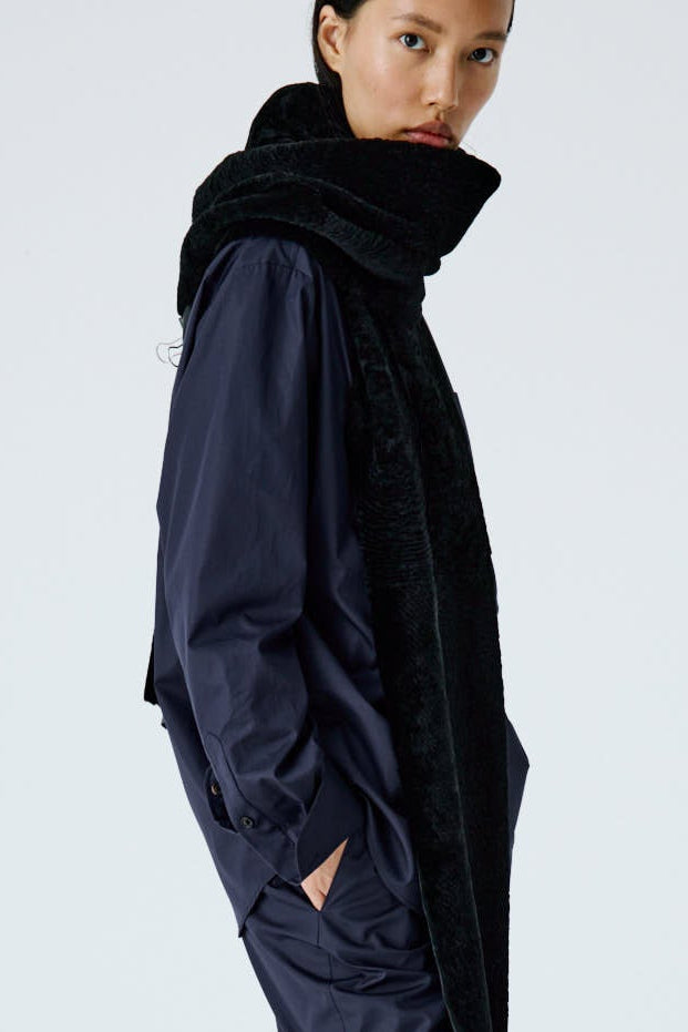 Shearling Cosmos Scarf - Black - Long