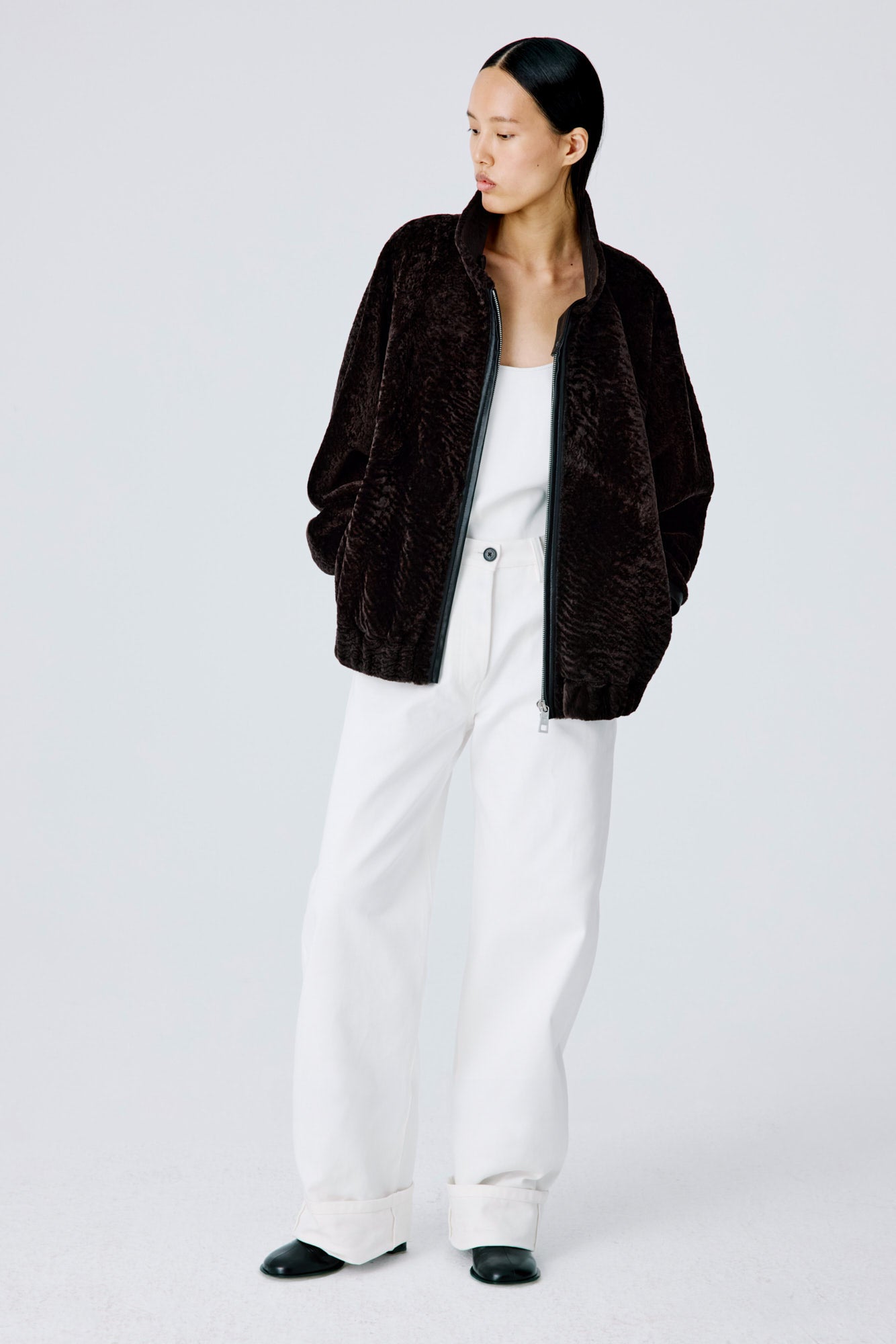 Whisper Outer Shearling Jacket - Dark Chocolate