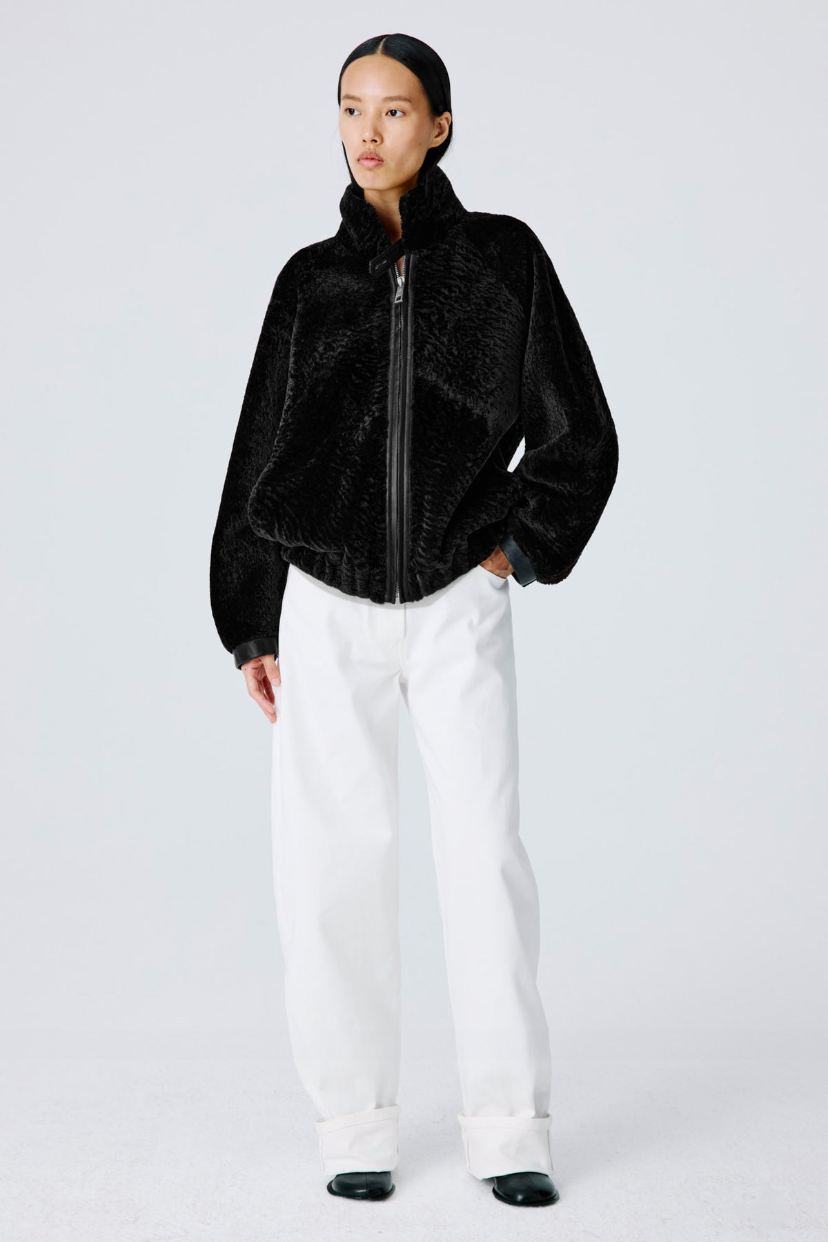 Whisper Jacket | Cosmos Shearling – Black