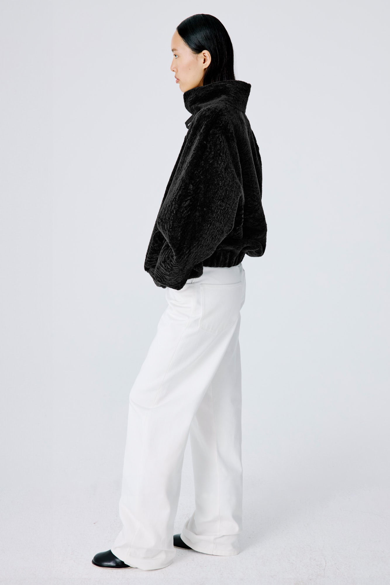 Whisper Outer Shearling Jacket - Black