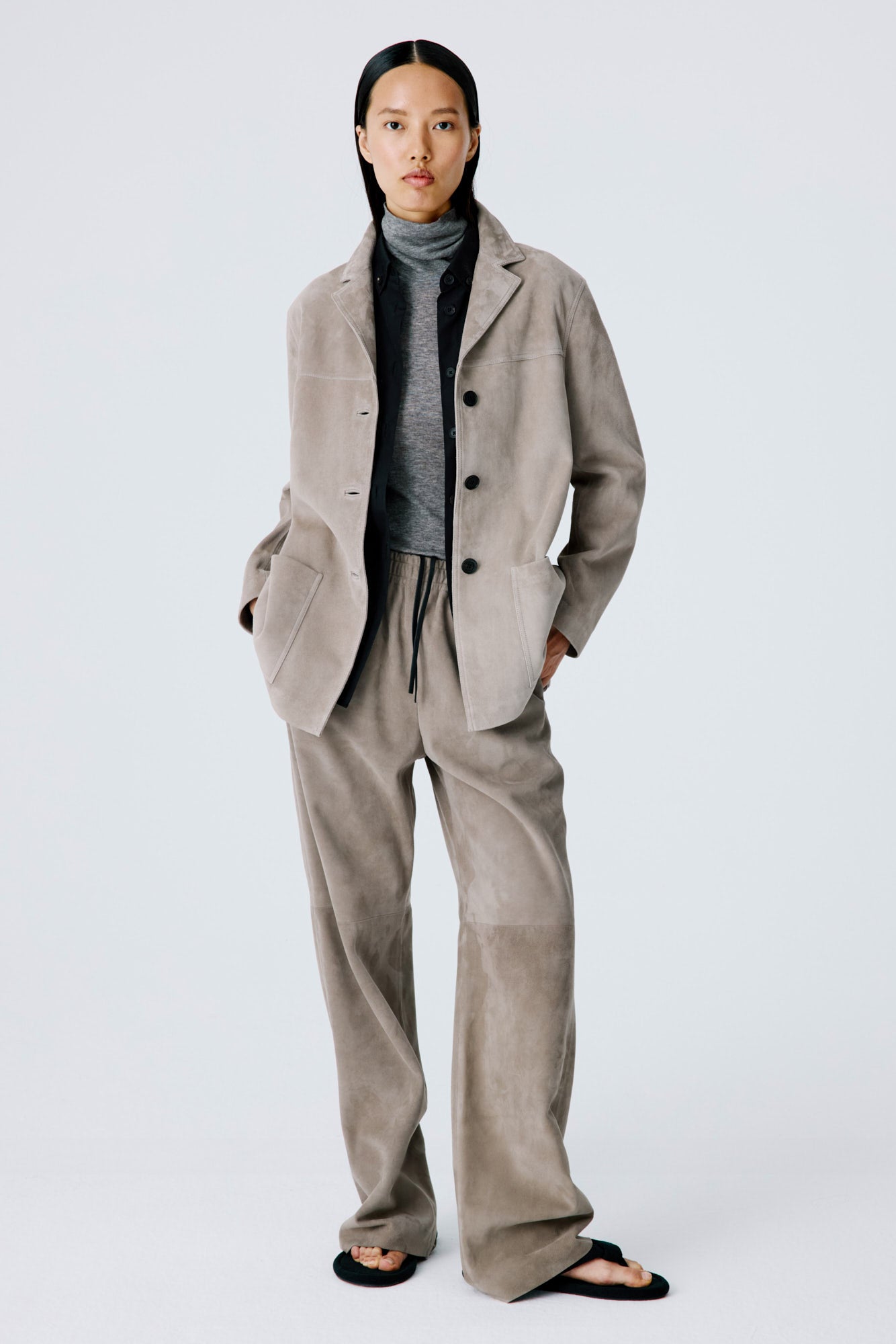 Suede Workwear Jacket - Bamboo Beige