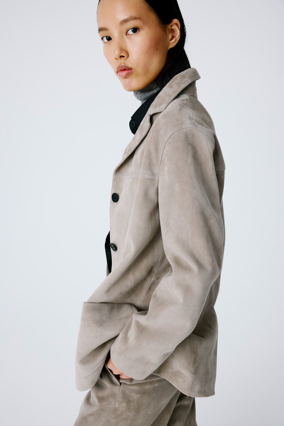 Suede Workwear Jacket | Bamboo Beige