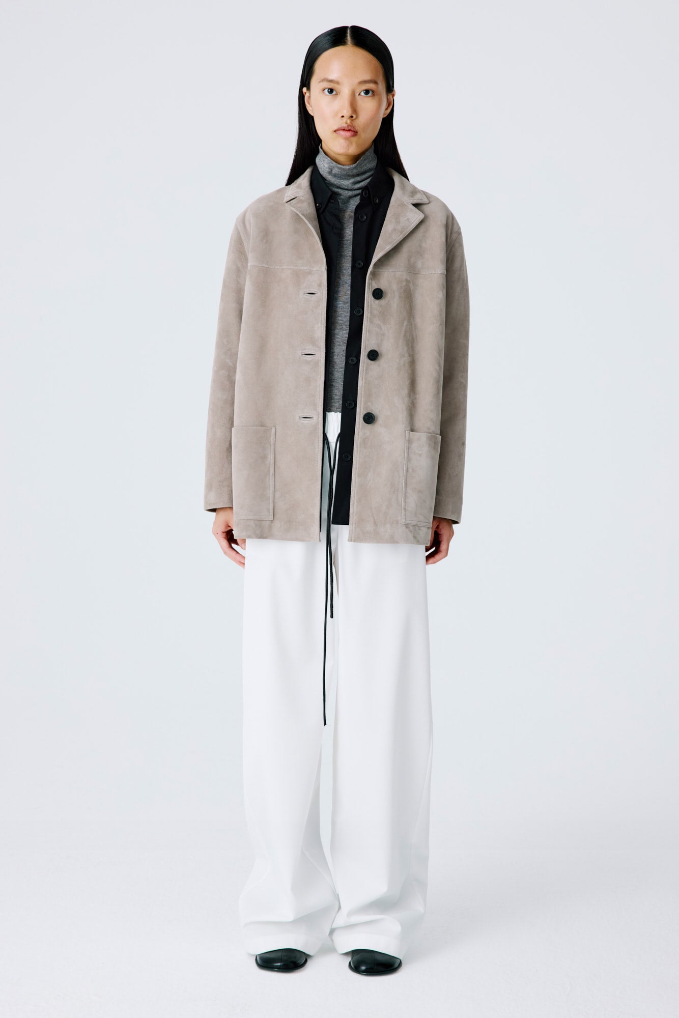 Suede Workwear Jacket - Bamboo Beige