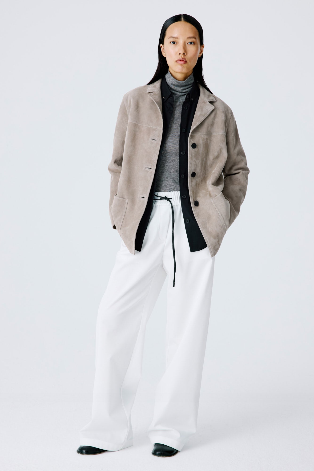 Suede Workwear Jacket - Bamboo Beige