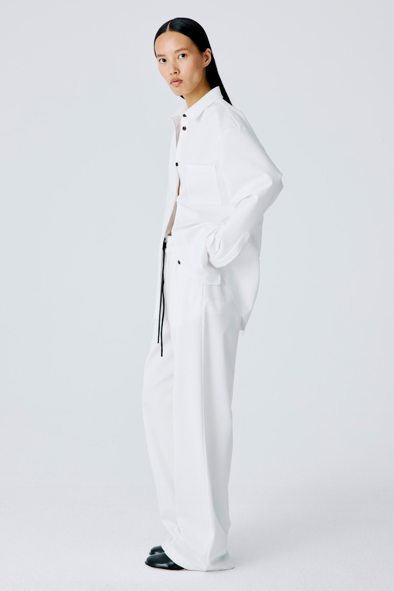 Lounge Pants In Lightweight Cotton Twill - White