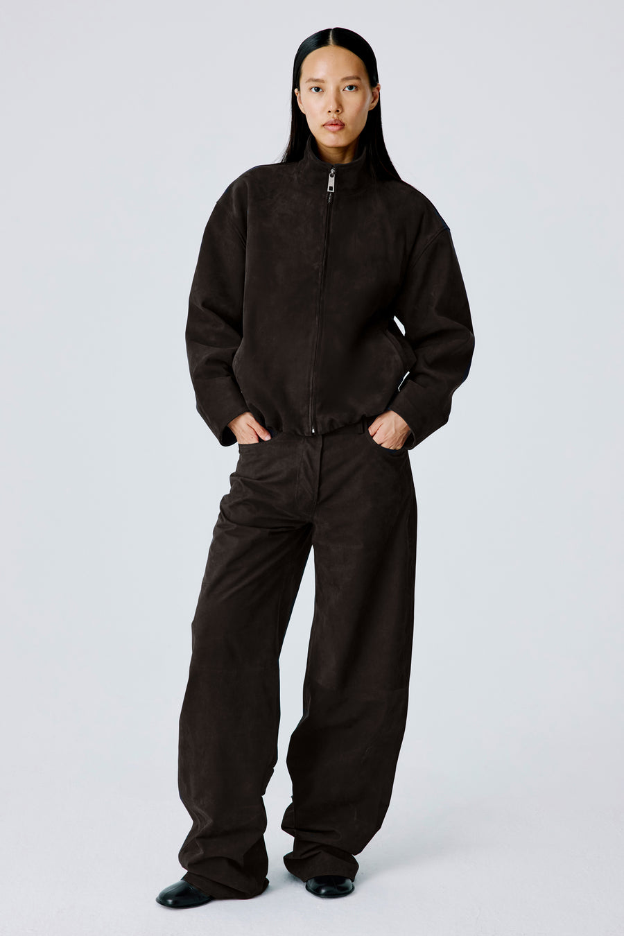 Leisure Bomber Jacket | Suede – Burnt Oak
