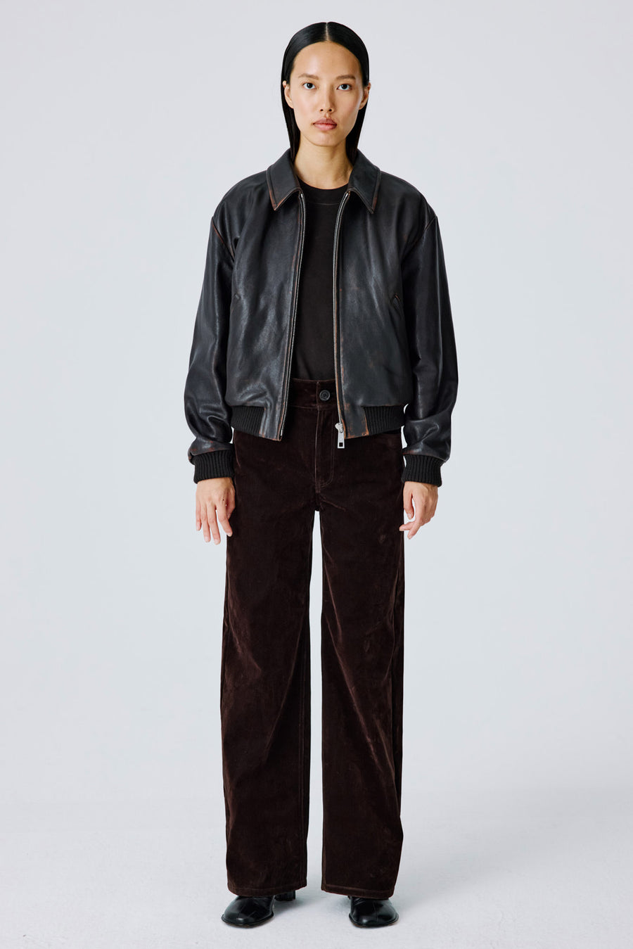 Tranquil Bomber | Leather – Black