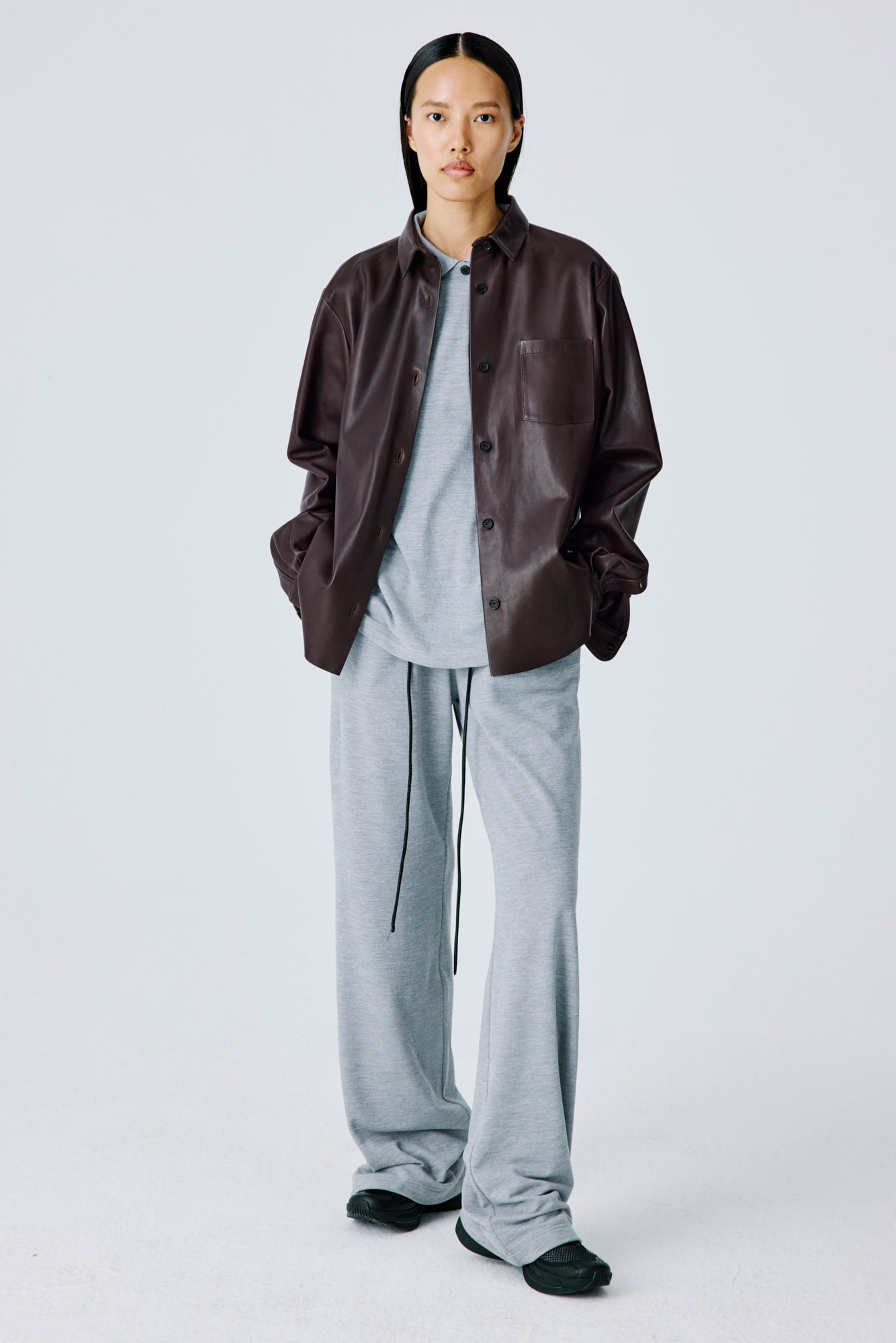 Lounge Pants In Grey Melange Pique