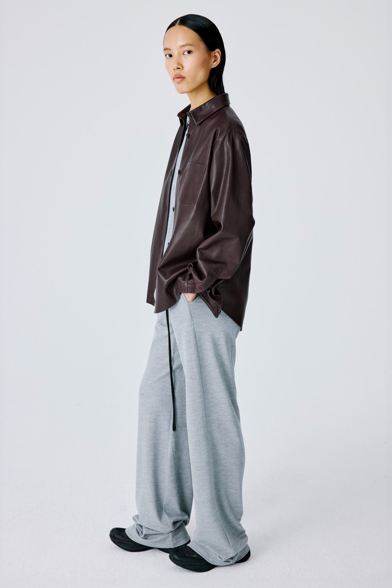 Lounge Pants In Grey Melange Pique
