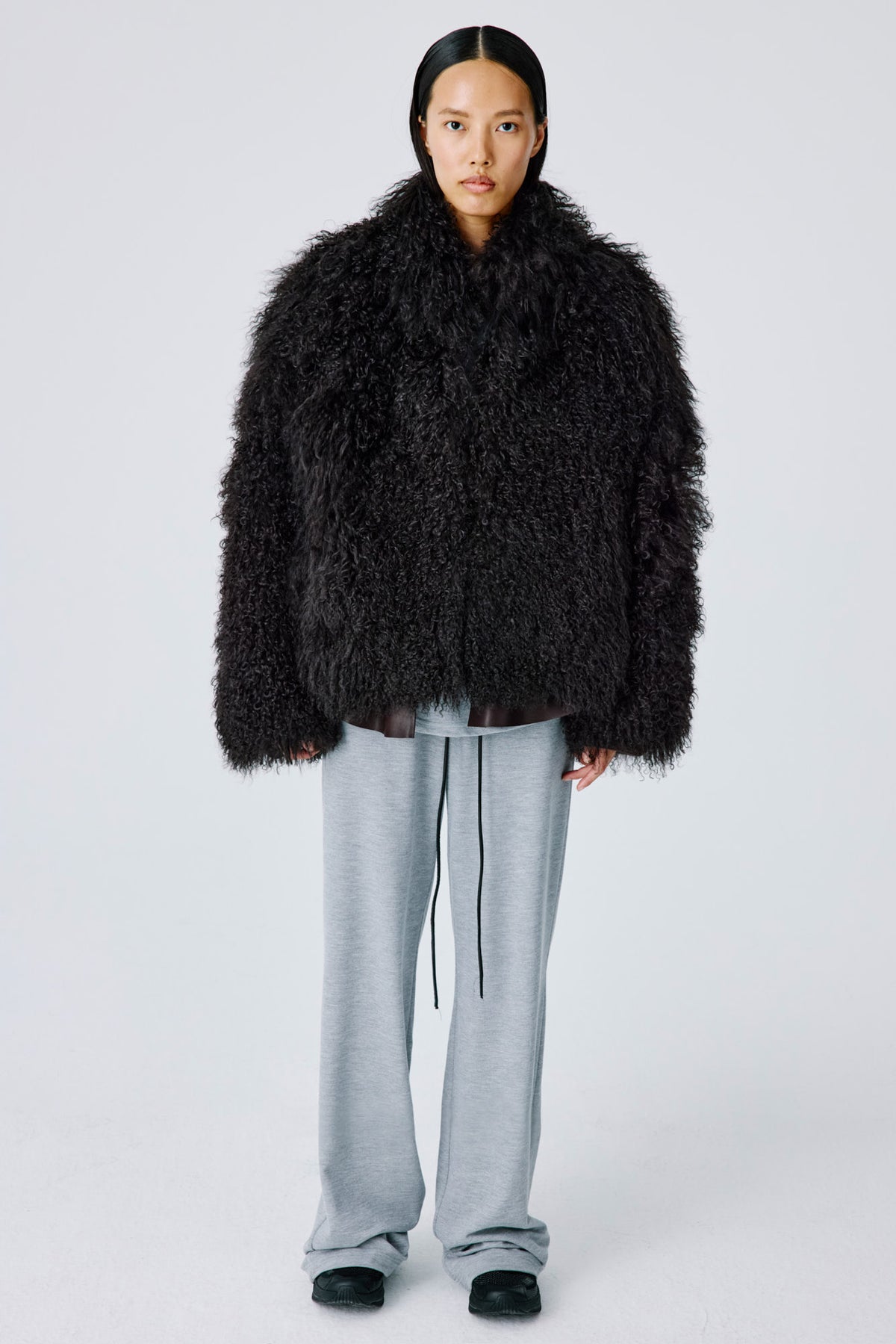 Shaggy Icon Coat | Mongolian Shearling – Dark Chocolate