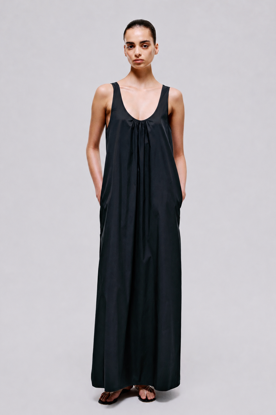 Silent Escape Dress | Cotton Poplin – Black