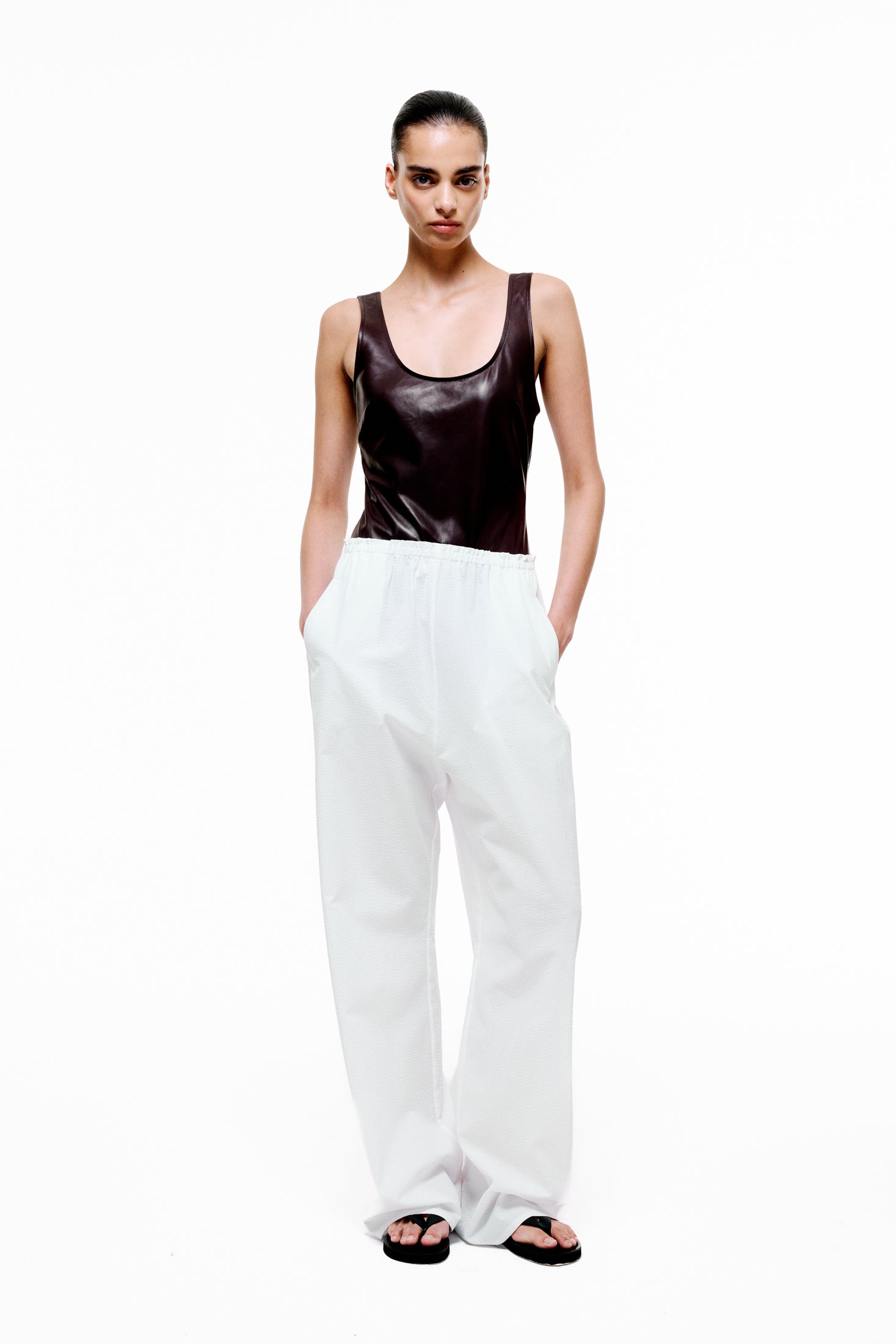 Drop-Crotch Pants - White