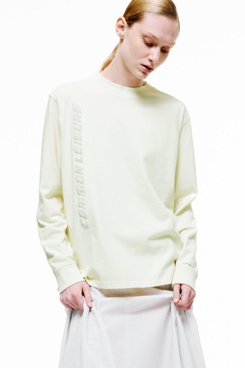 Typography Branded Long Sleeve T-Shirt Light Yellow
