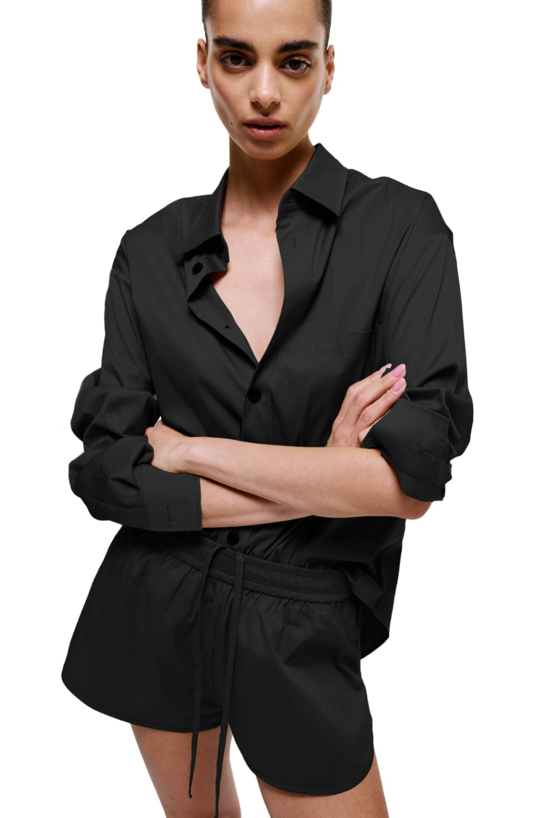 Speed Up Shorts in Cotton Poplin - Black