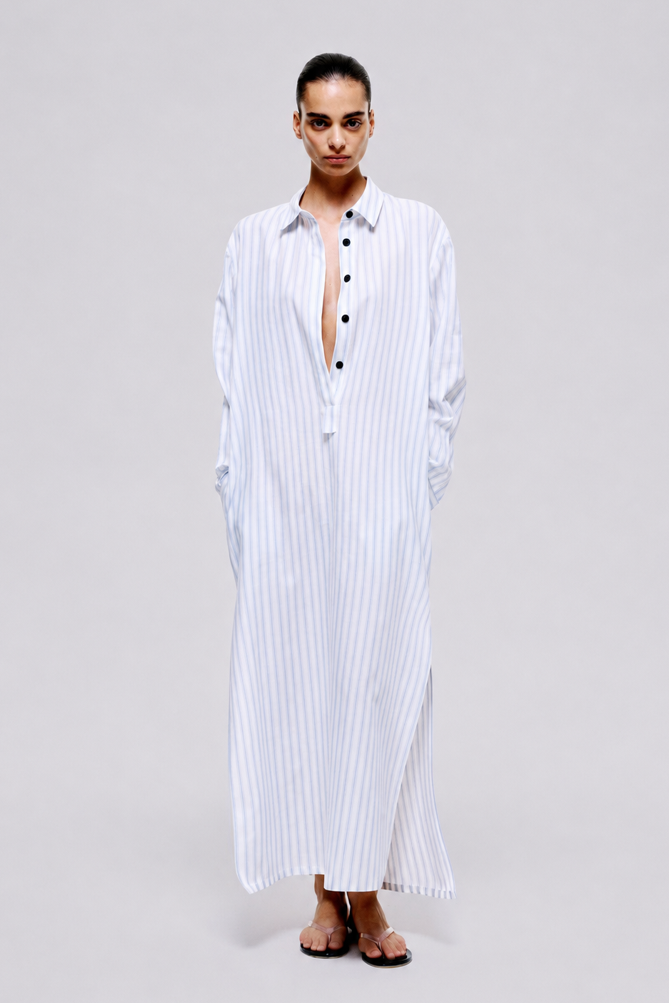 Breeze Dress | Grey Stripes