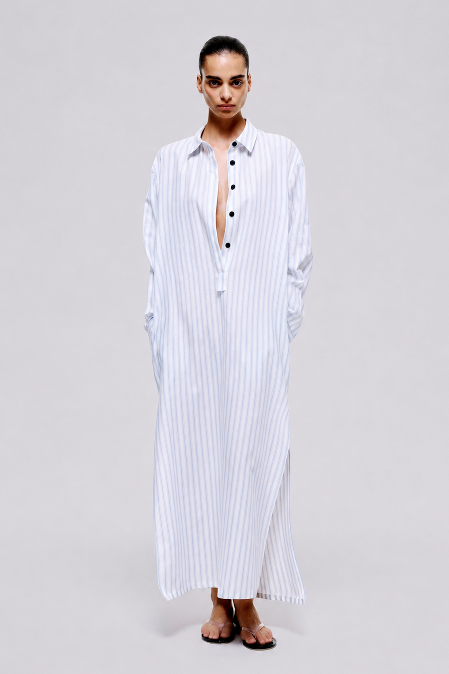 Breeze Dress | Grey Stripes