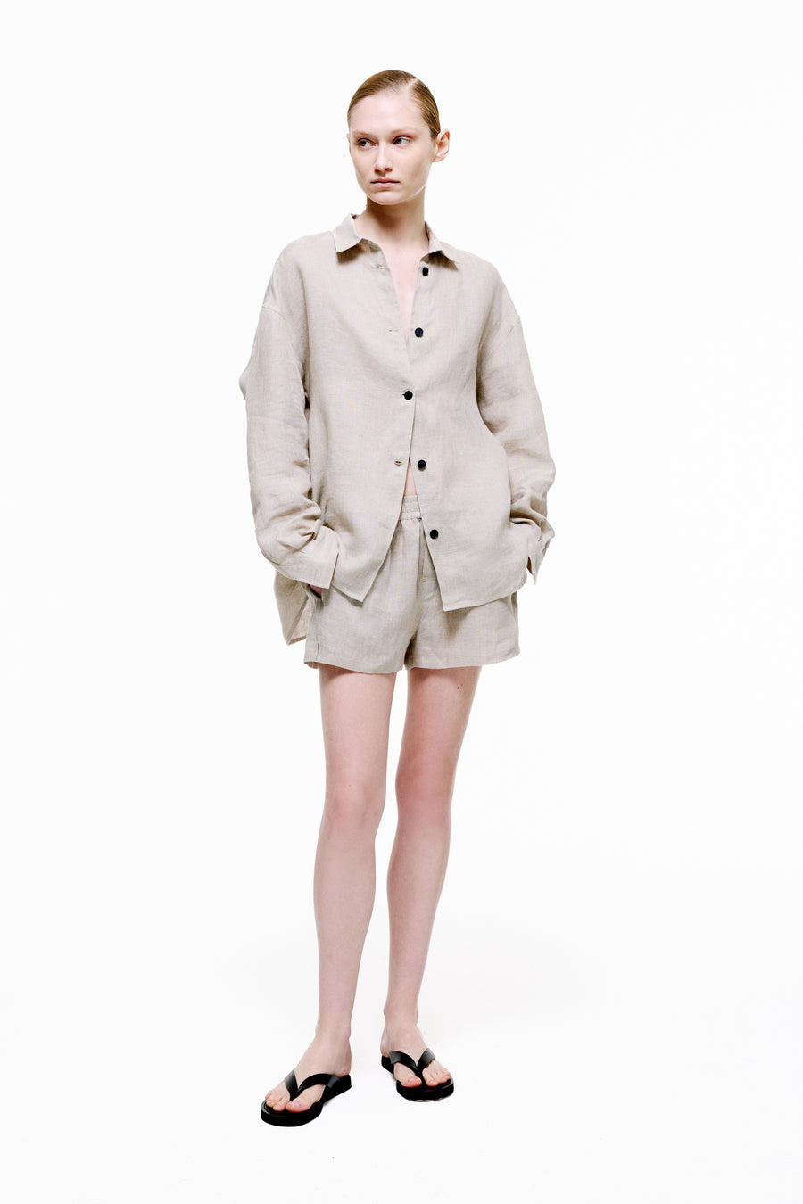 Boxer Shorts in Linen - Affogato