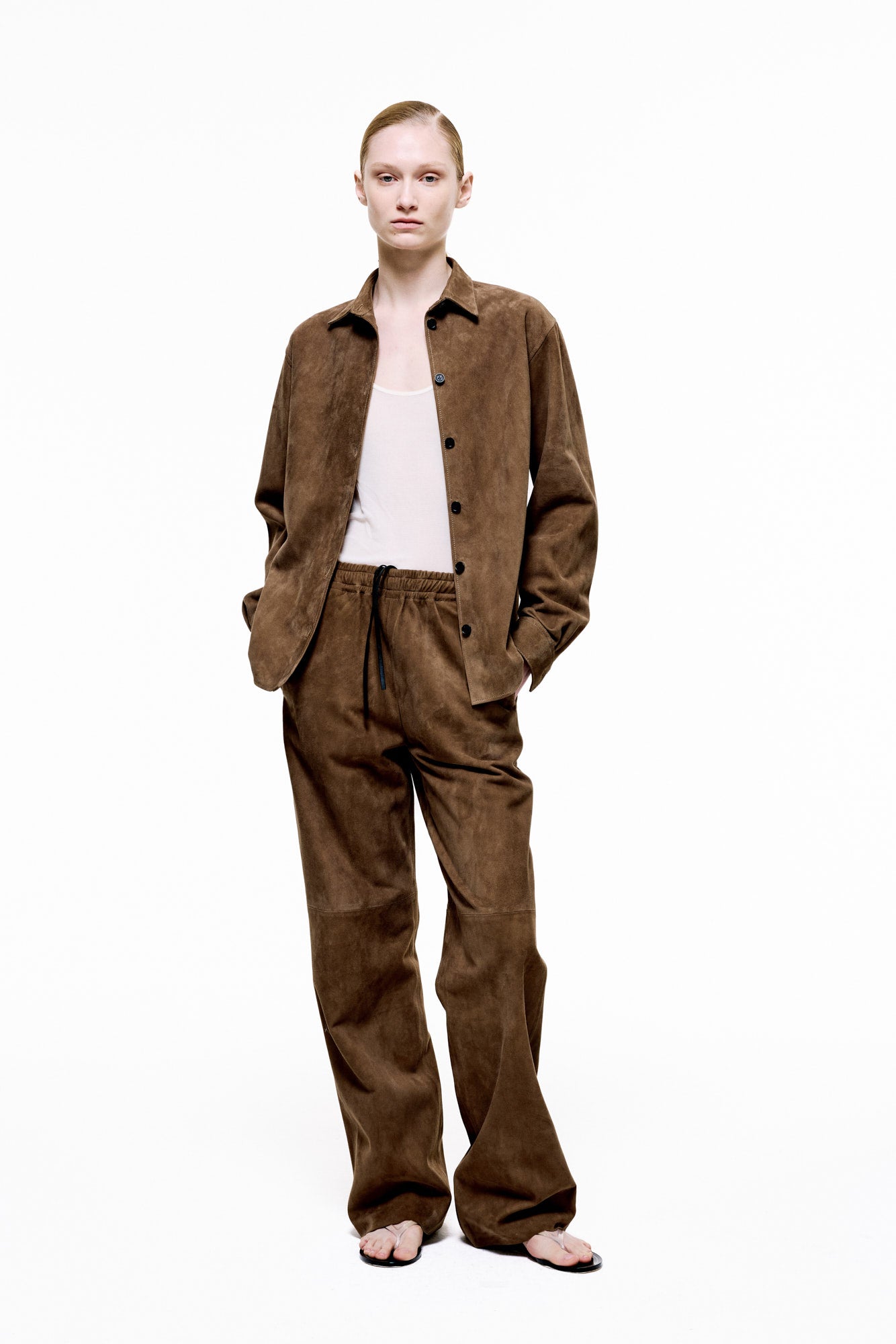 Suede Lounge Pants - Tobacco