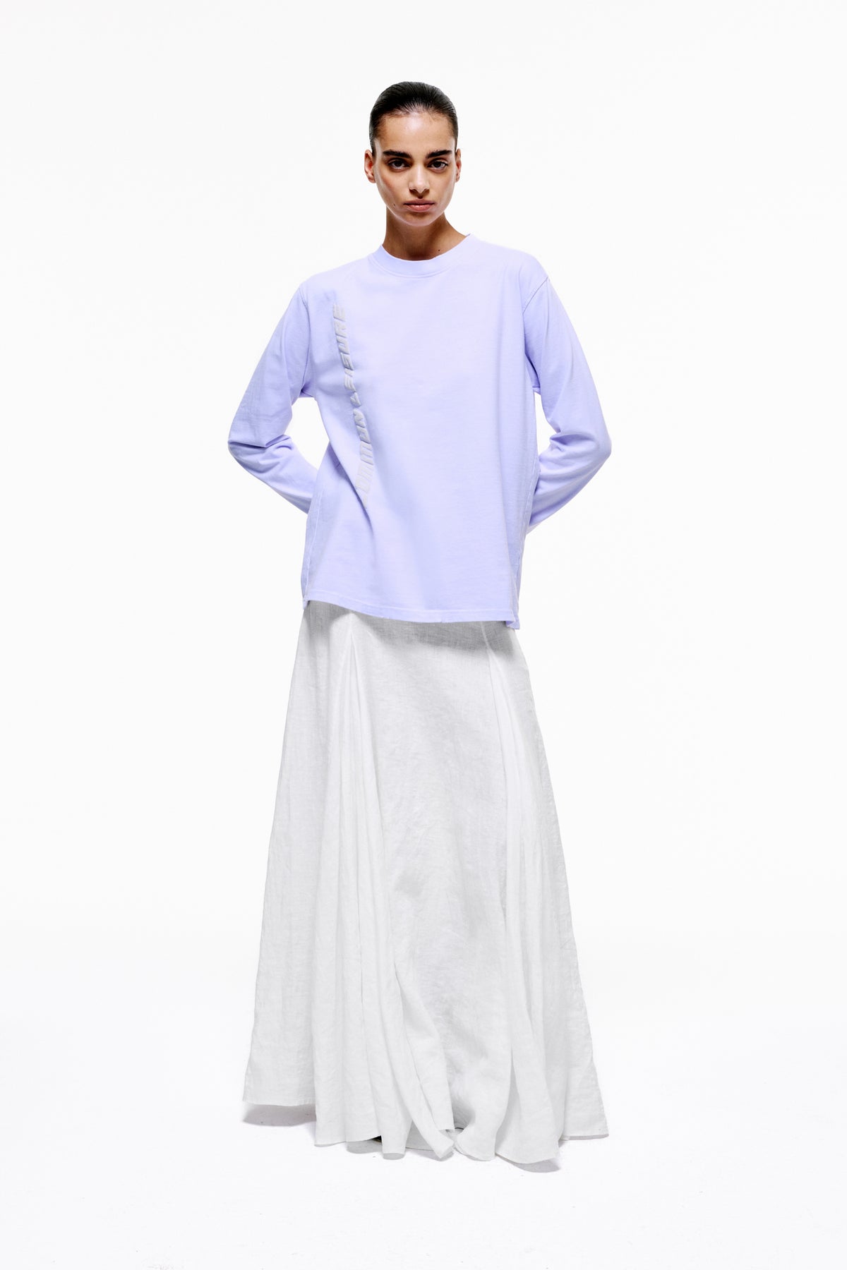 Typography Branded Long Sleeve T-Shirt - Lilac