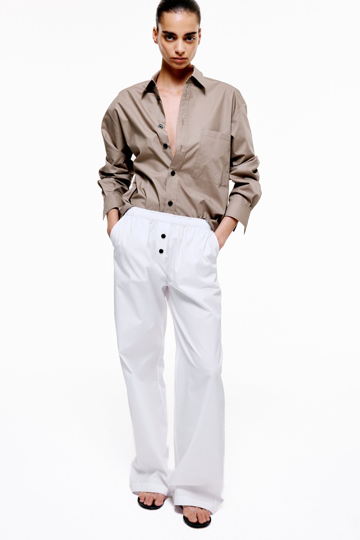 Everyday Icon Shirt | Cotton Poplin – Light Taupe