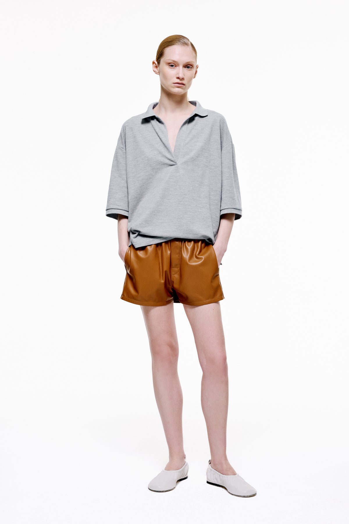 Cotton Piqué Polo Shirt - Grey Melange