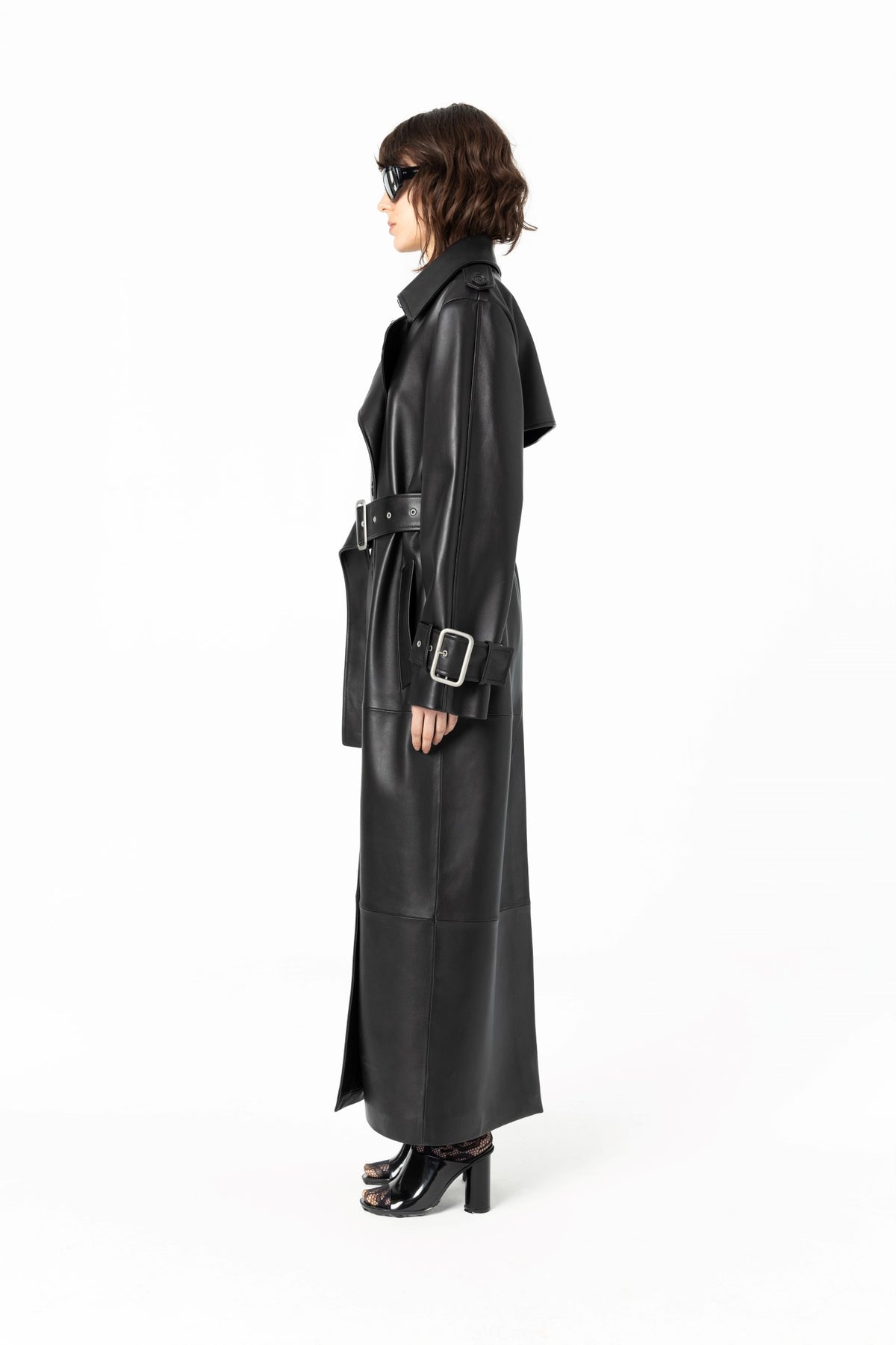 Cheek to Cheek Trench Coat | Leather - Cognac