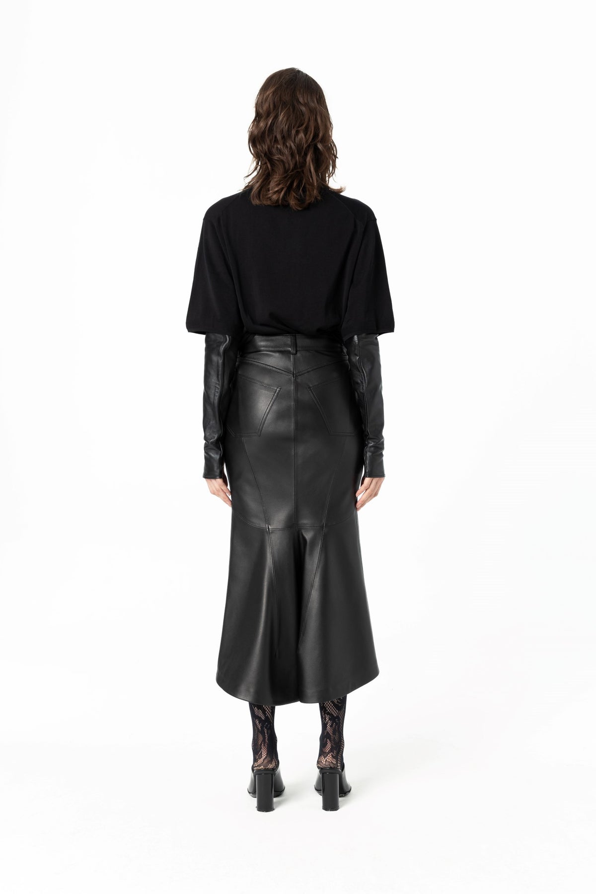 Ocean Skirt | Leather - Black