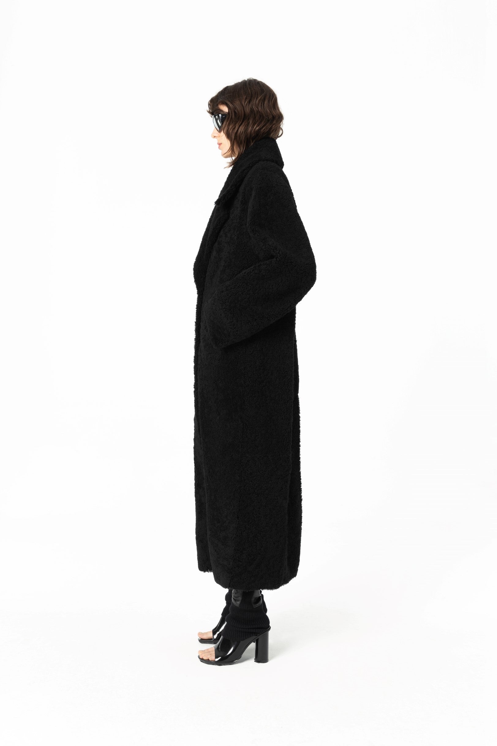 "Diana" V Neck Shearling Coat