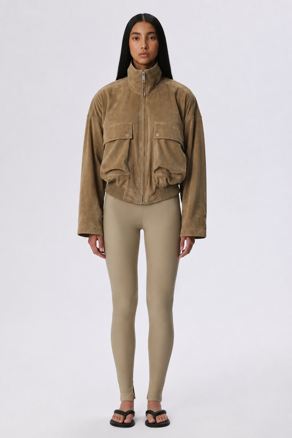 Fluid Bomber Jacket | Metis Suede – British Khaki