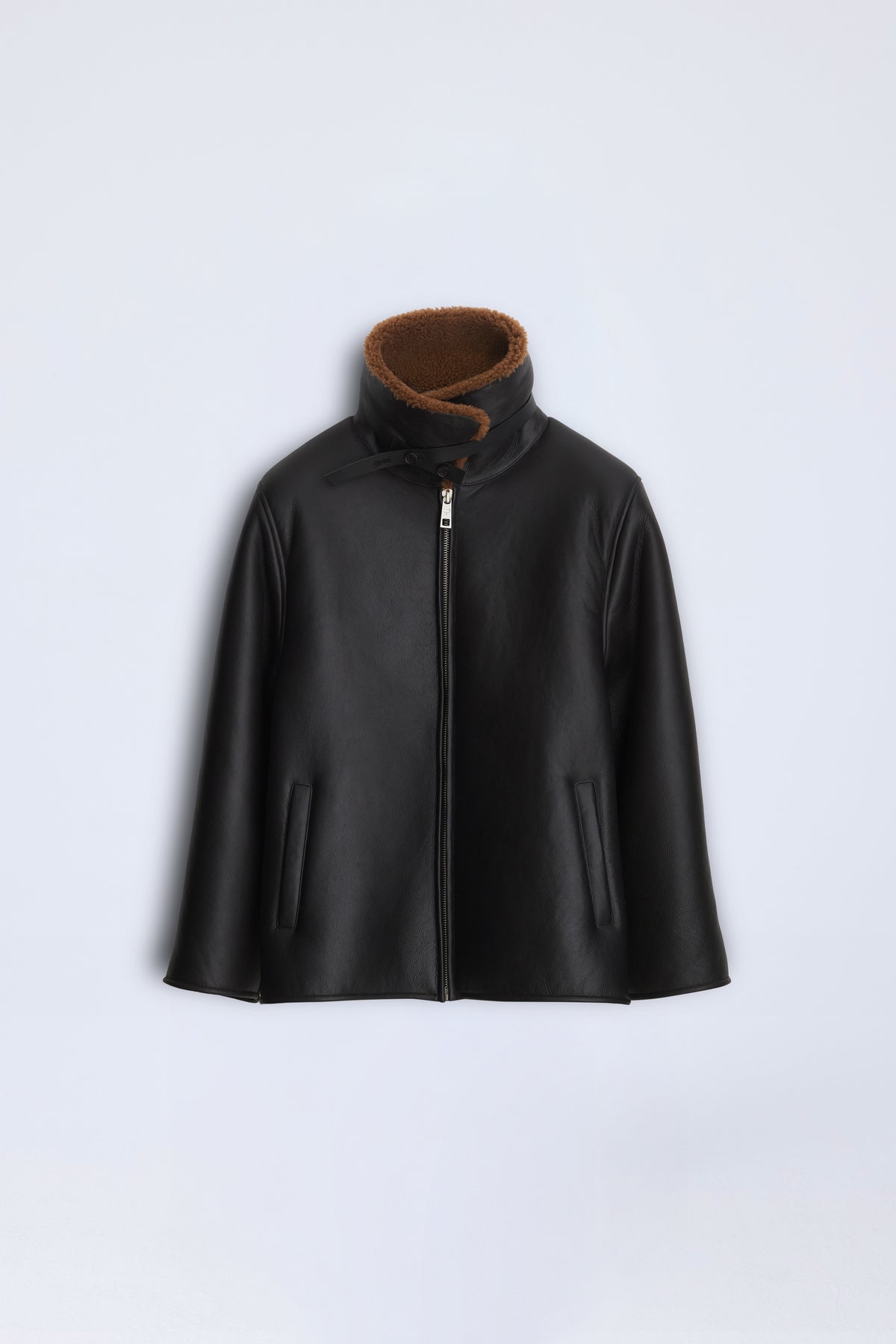 Scuba Midi Jacket | Semi-Curly Merino Shearling – Dark Chocolate/Tobacco