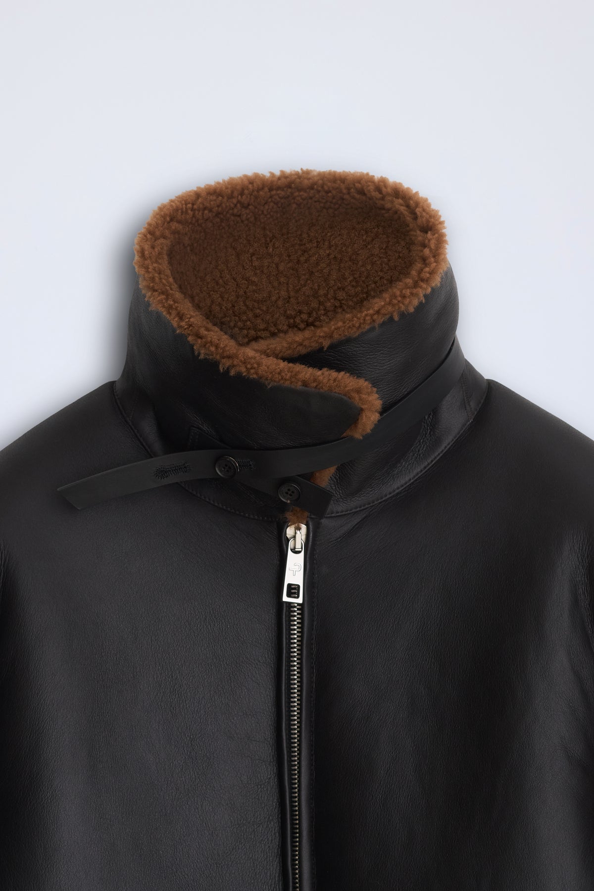 Scuba Midi Jacket | Semi-Curly Merino Shearling – Dark Chocolate/Tobacco