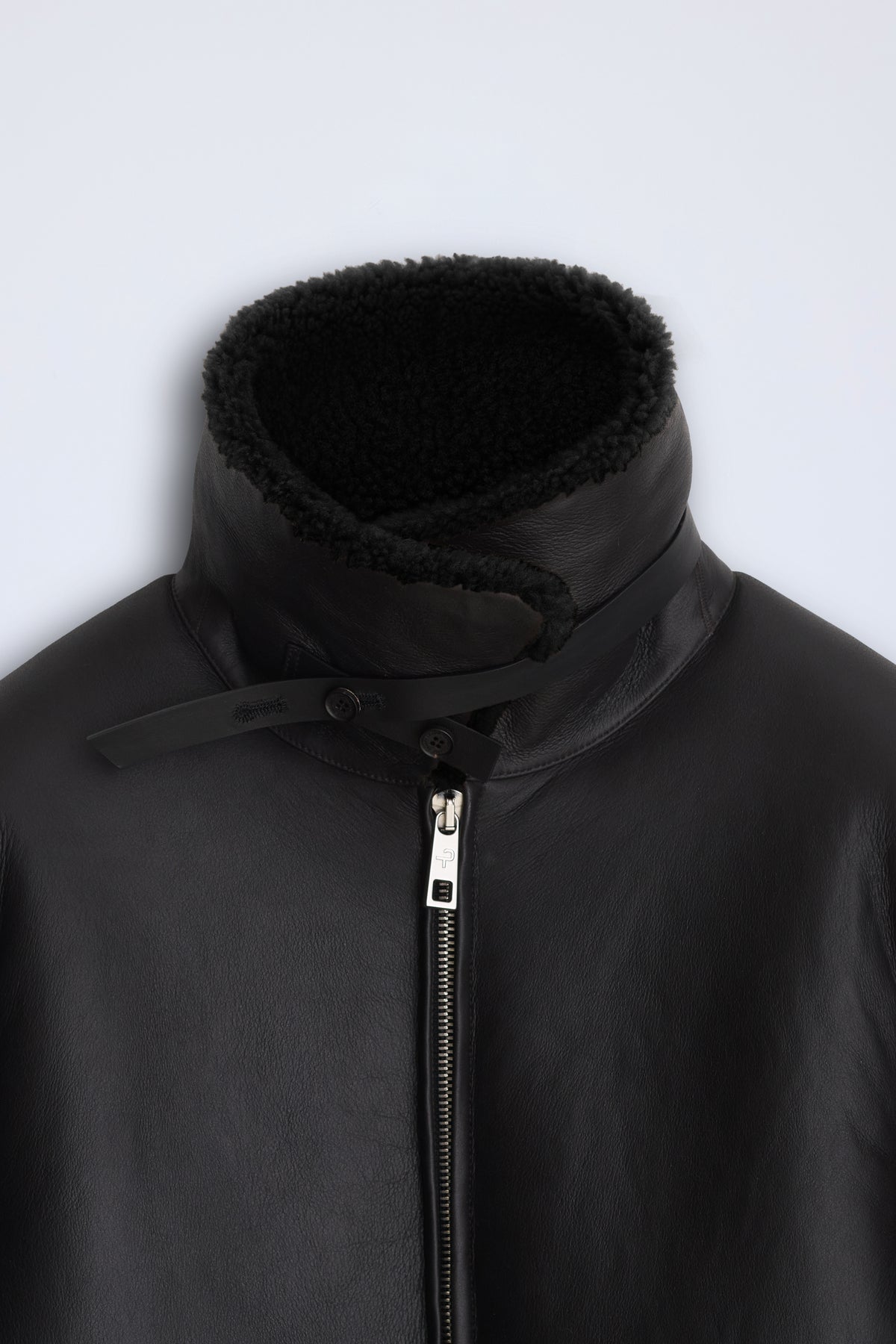 Scuba Midi Jacket | Semi-Curly Merino Shearling – Black/Black