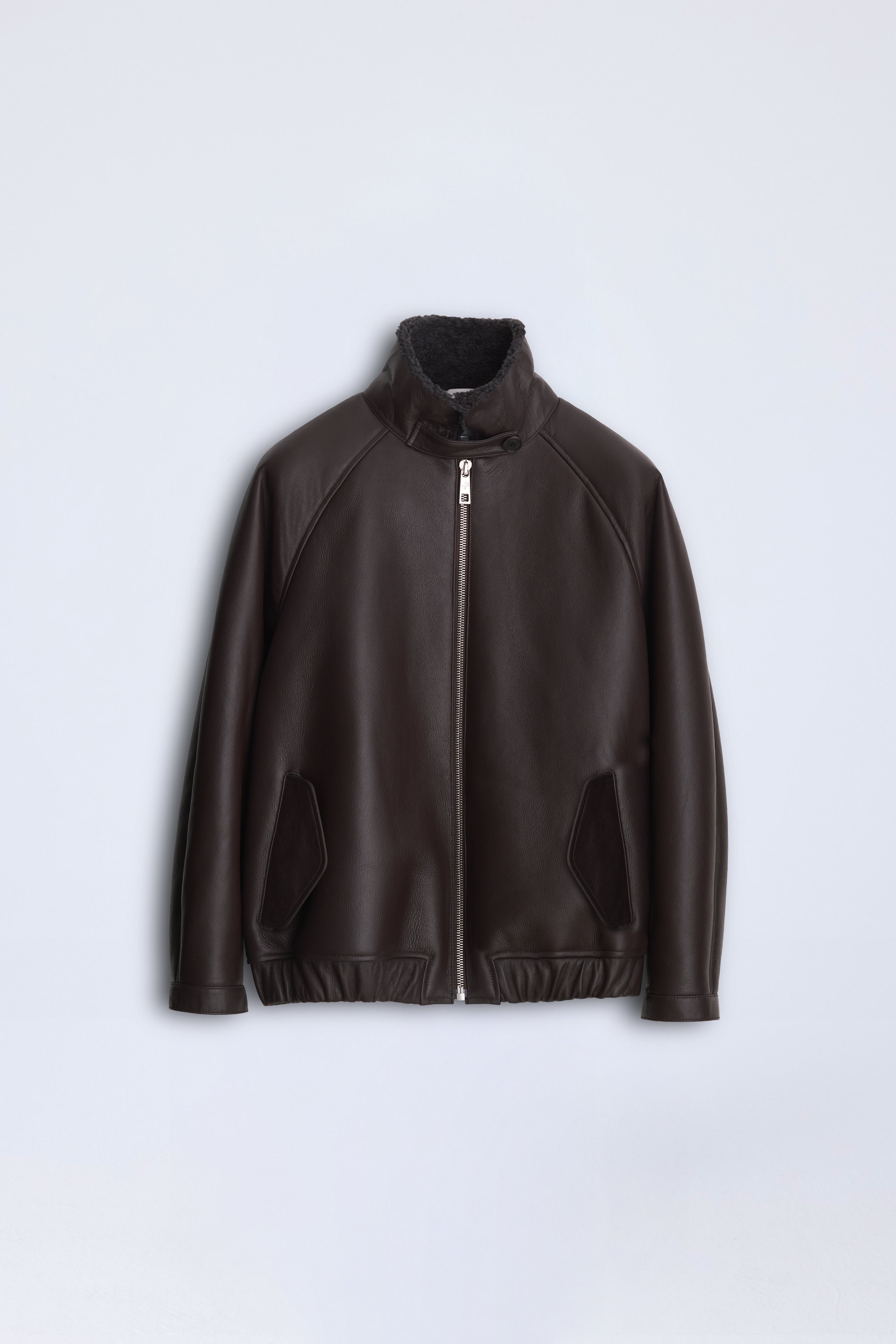 Whisper Shearling Jacket - Dark Brown/Grey