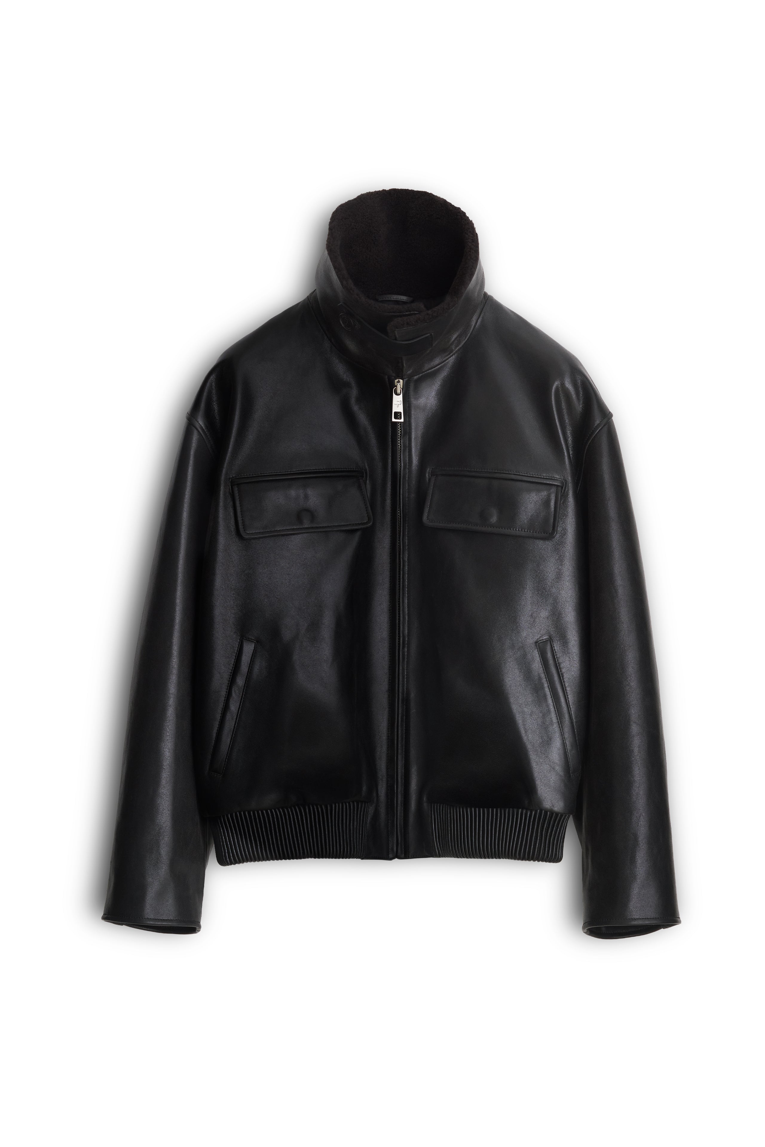 Love Pocketed Bomber Jacket - Black