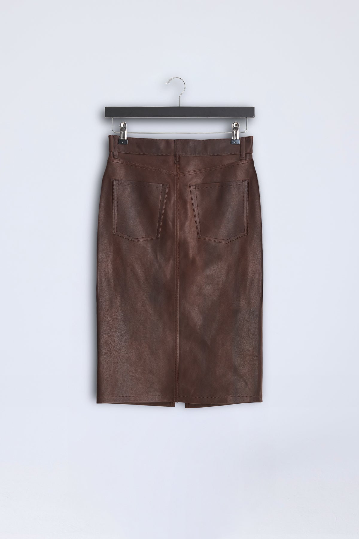 Slit Skirt | Leather - Hazelnut