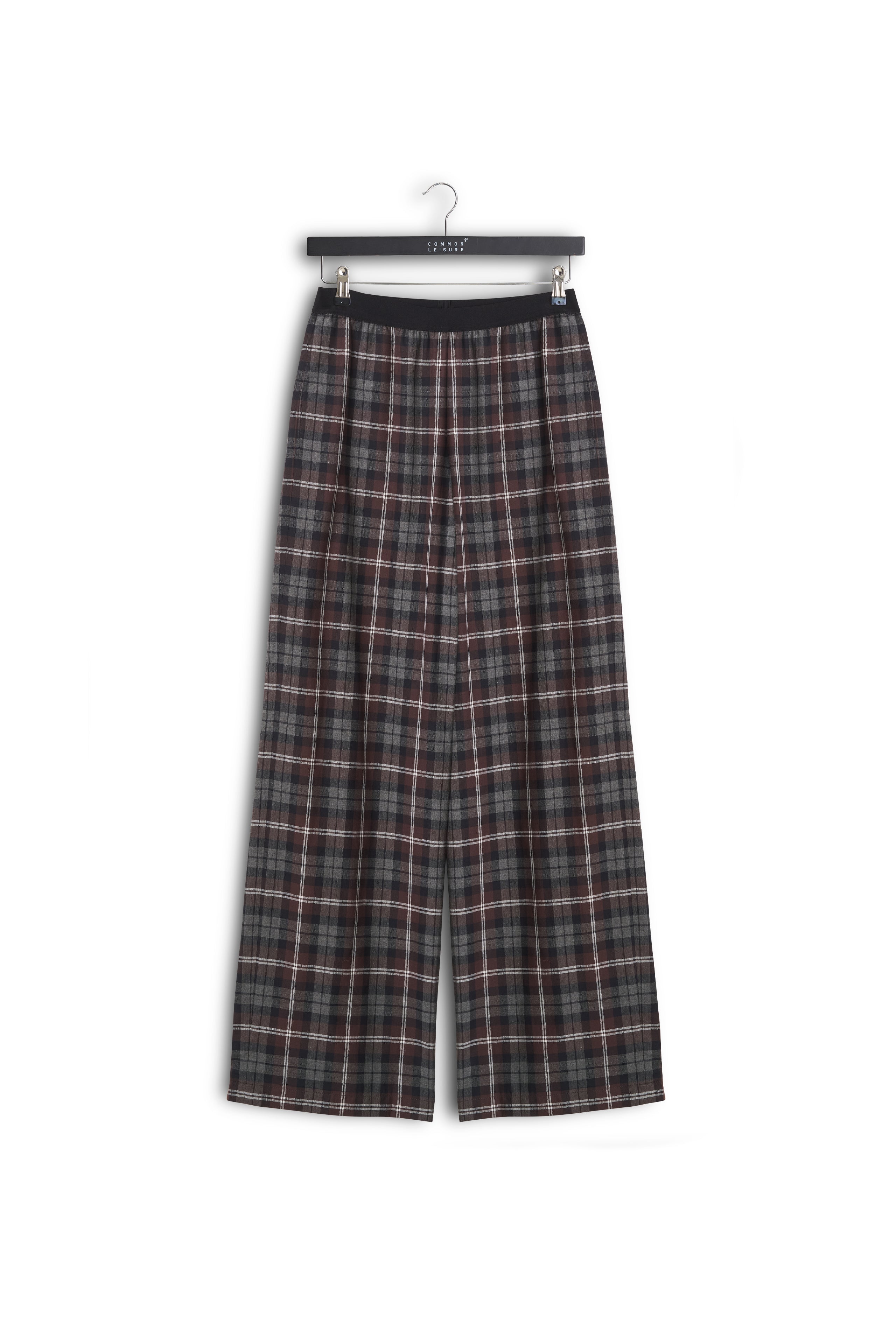 Lounge Pants In Plaid - Dark Brown