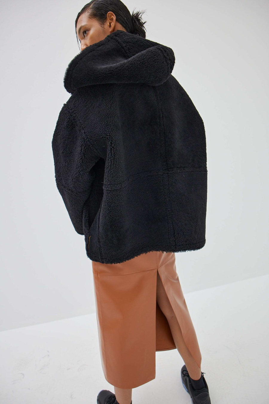 Muhammed Ali (Double Sided) Jacket | Icelandic Shearling - Black & Whisky