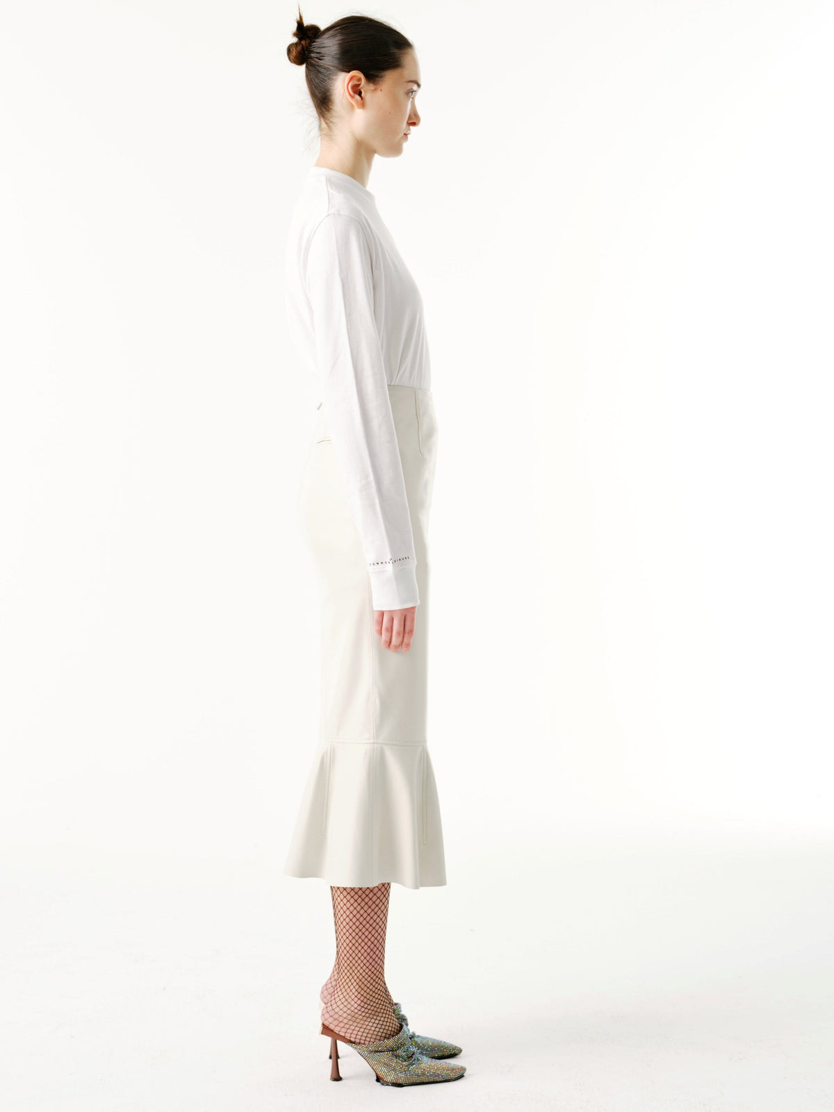 Wave Skirt | Leather – Oyster White