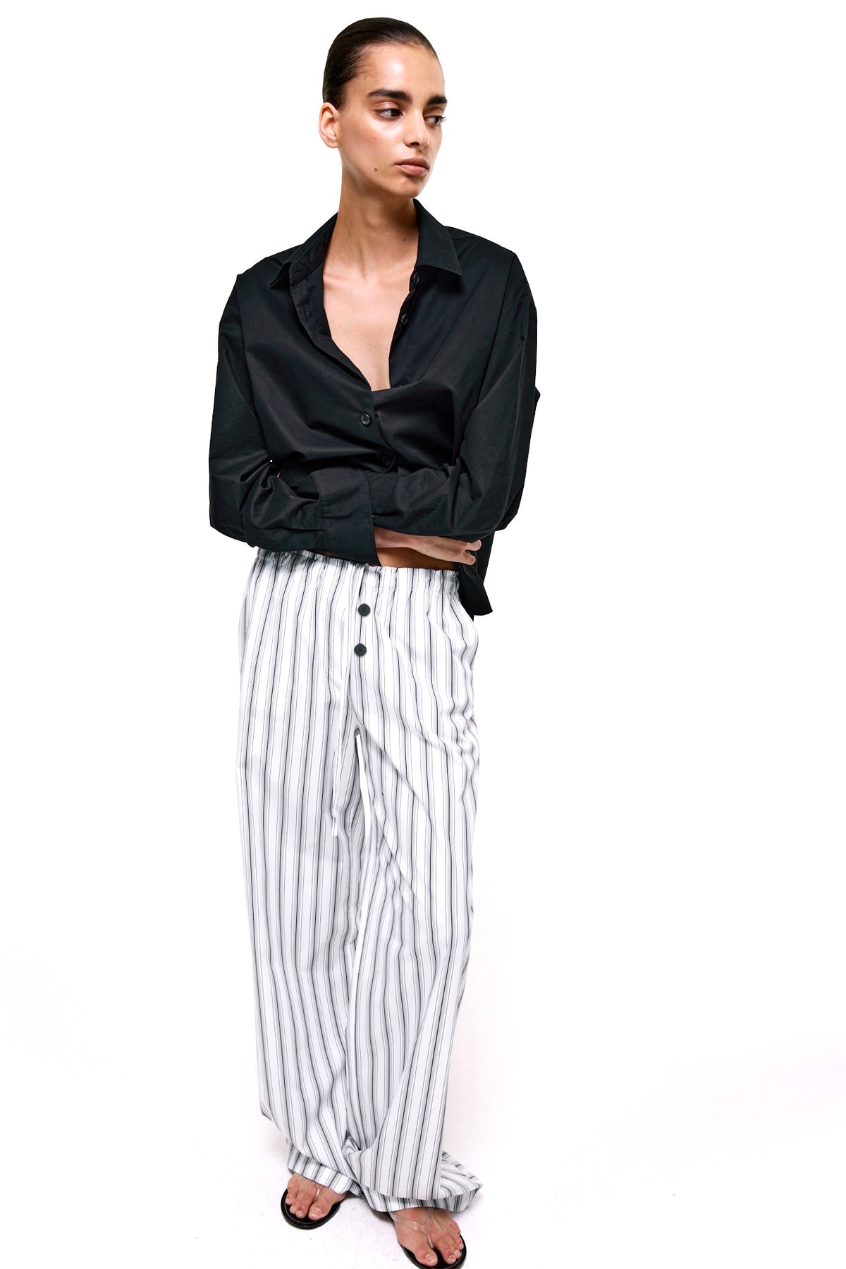 Lounge Pants | Cotton Poplin – Striped