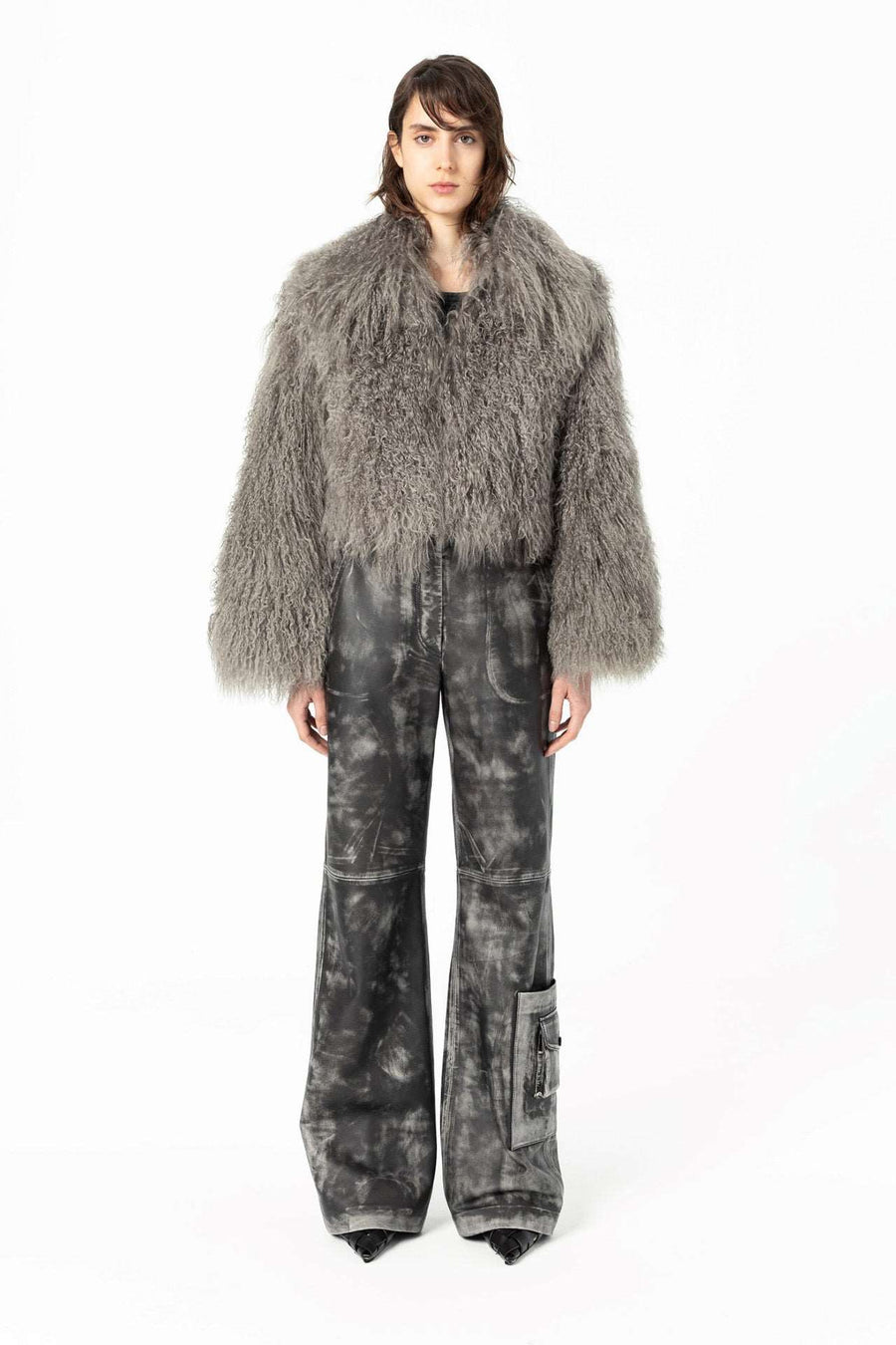 "Shaggy Baby" Mini with Collar Mongolian Fur Coat