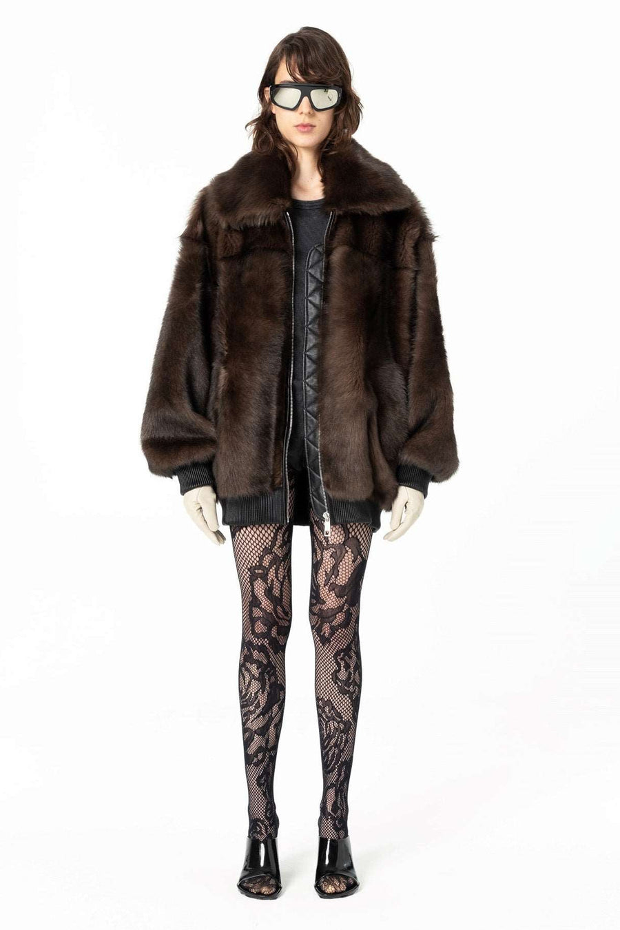 Ziggy Bomber Jacket | Toscana Shearling – Brown&Black