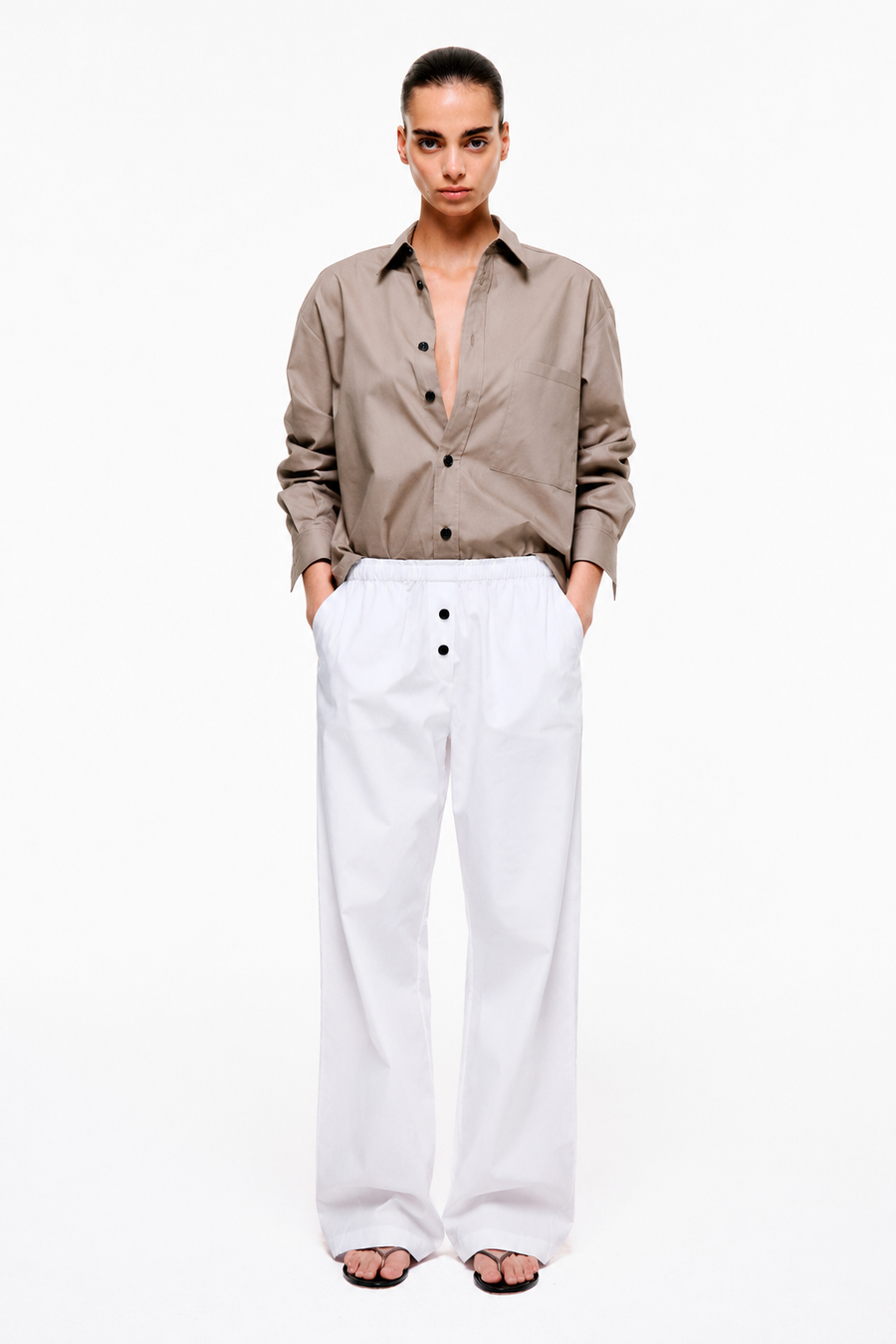 Everyday Icon Shirt | Cotton Poplin – Light Taupe