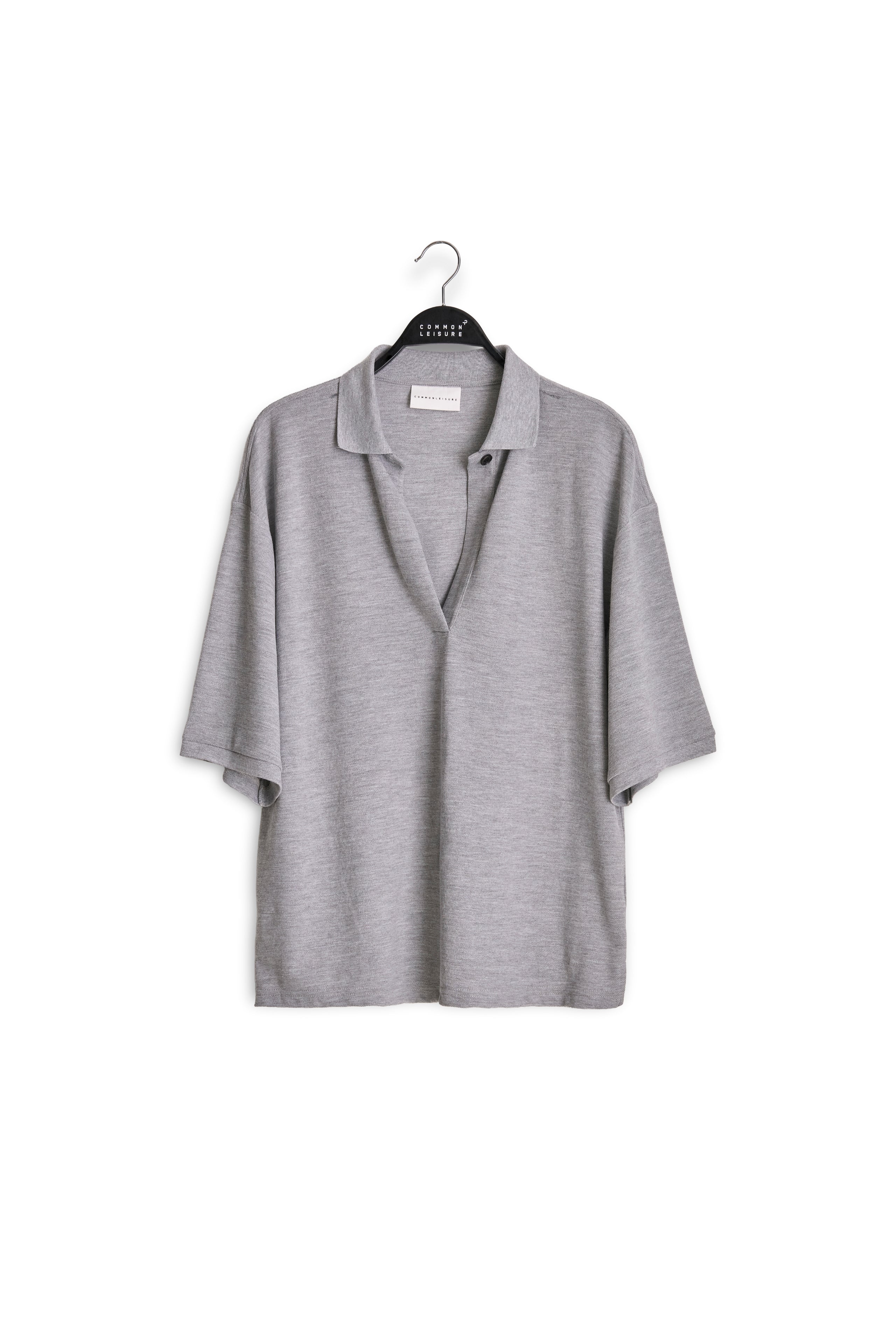 Cotton Piqué Polo Shirt - Grey Melange