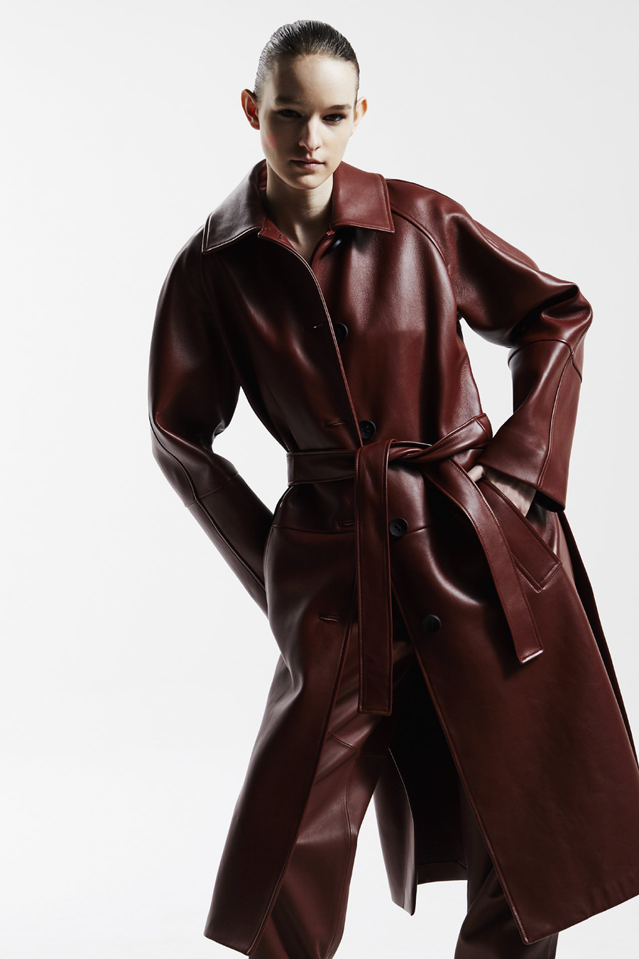 "Slow Dance" Balmacaan Coat - Reddish Brown